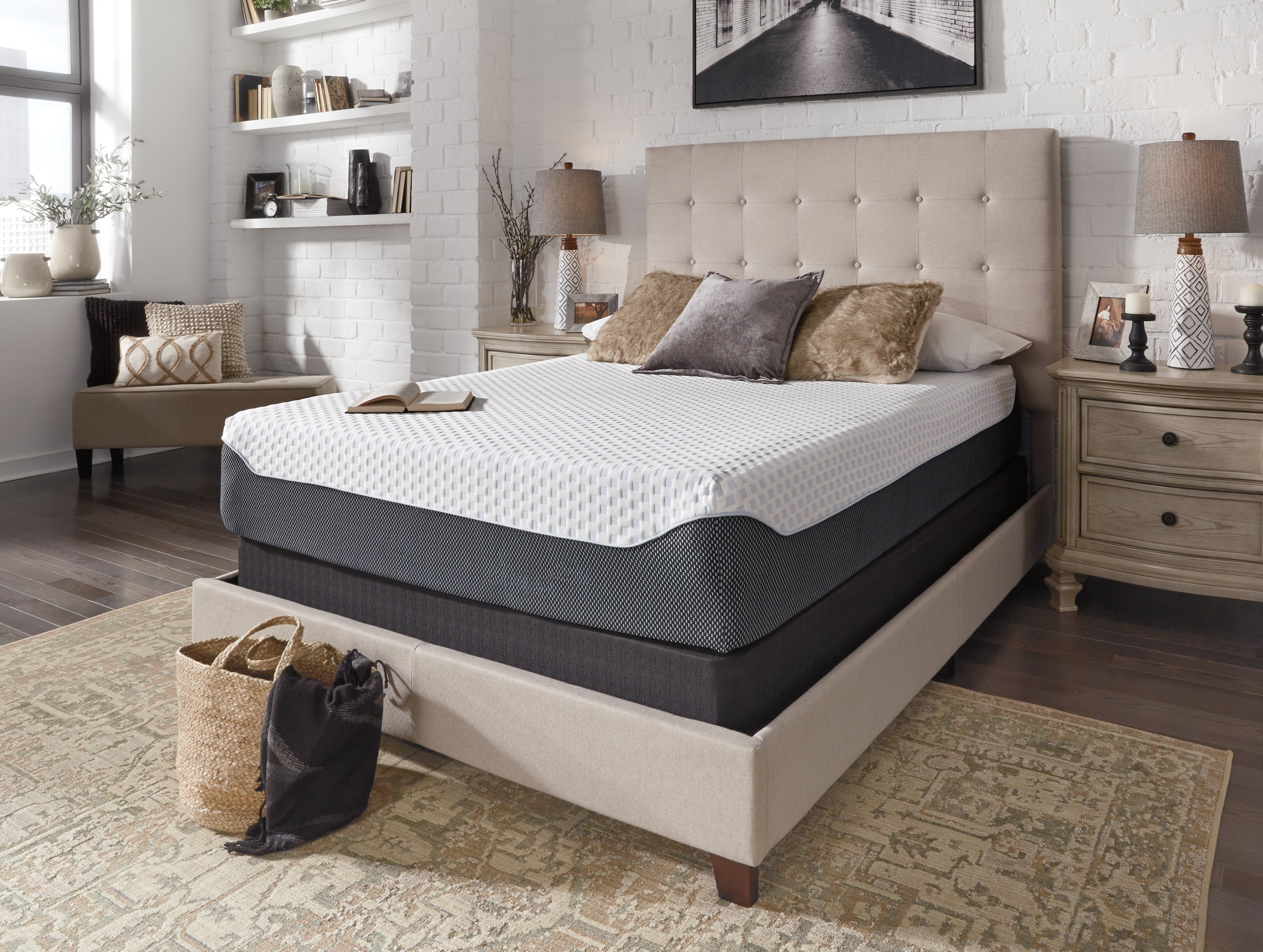 12 Inch Chime Elite White/Gray Full Mattress - M67421X - Bien Home Furniture &amp; Electronics