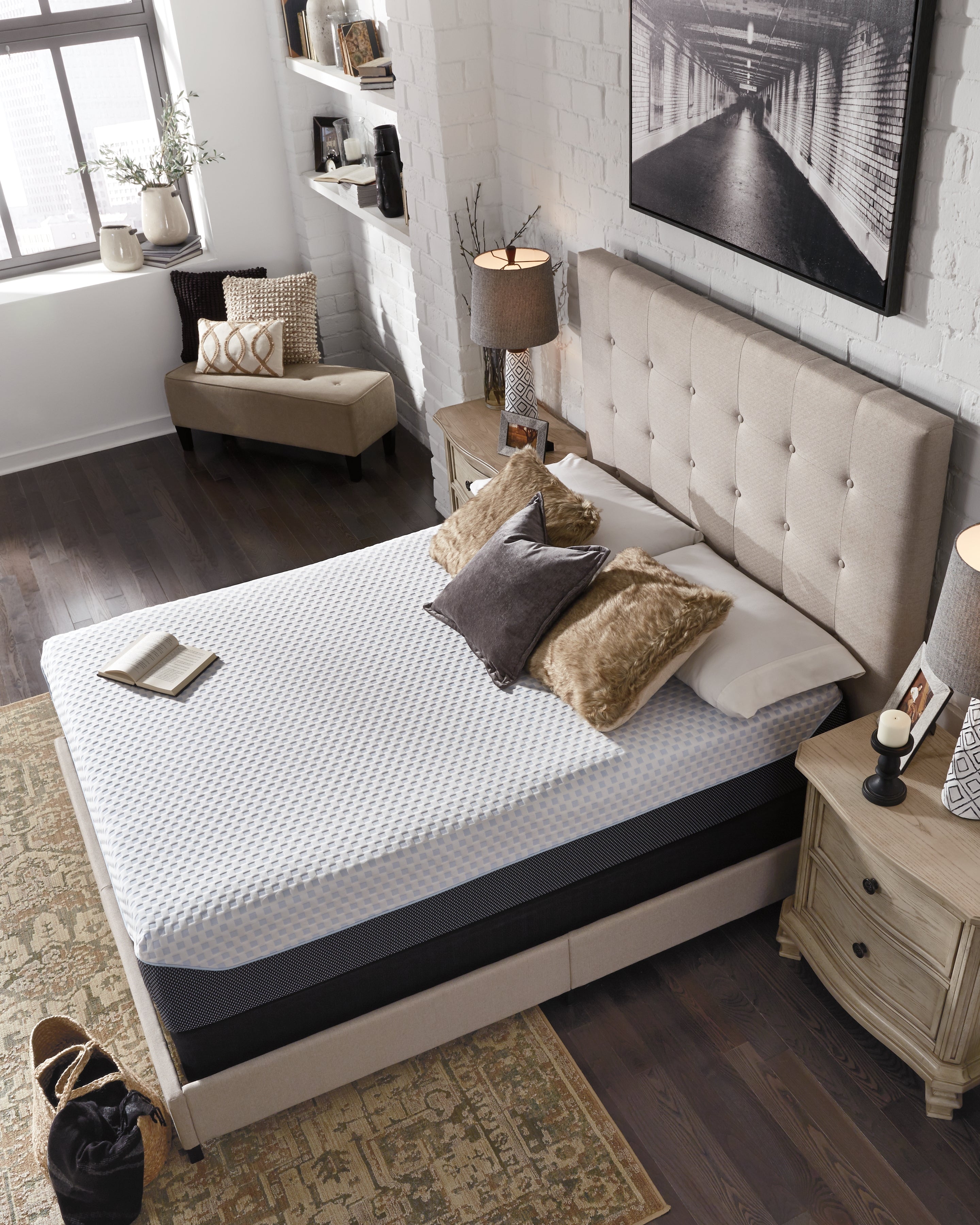 12 Inch Chime Elite White/Gray Full Mattress - M67421X - Bien Home Furniture &amp; Electronics