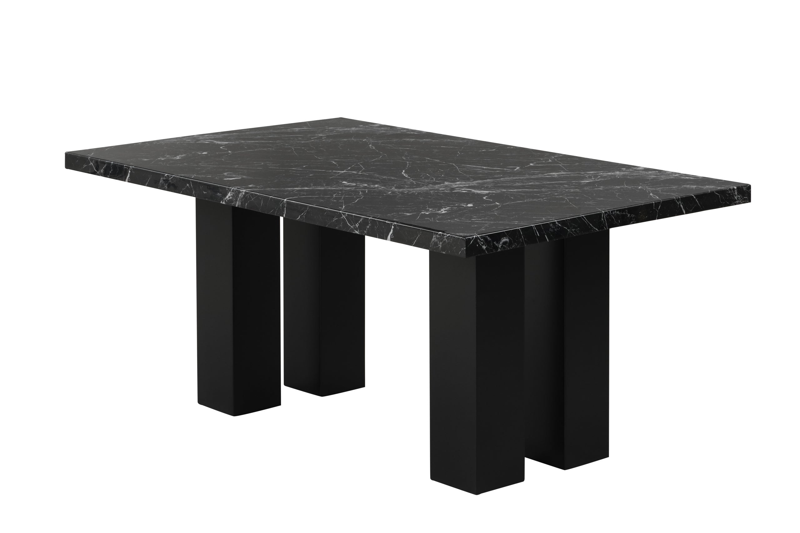 1220 Onyx - (FAUX MARBLE) Dining Table + 6 Chair Set - 1220 Onyx - Bien Home Furniture &amp; Electronics