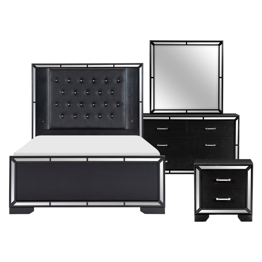 1428BK-1*4 4pc Set (QB+NS+DR+MR) - 1428BK-1*4 - Bien Home Furniture &amp; Electronics