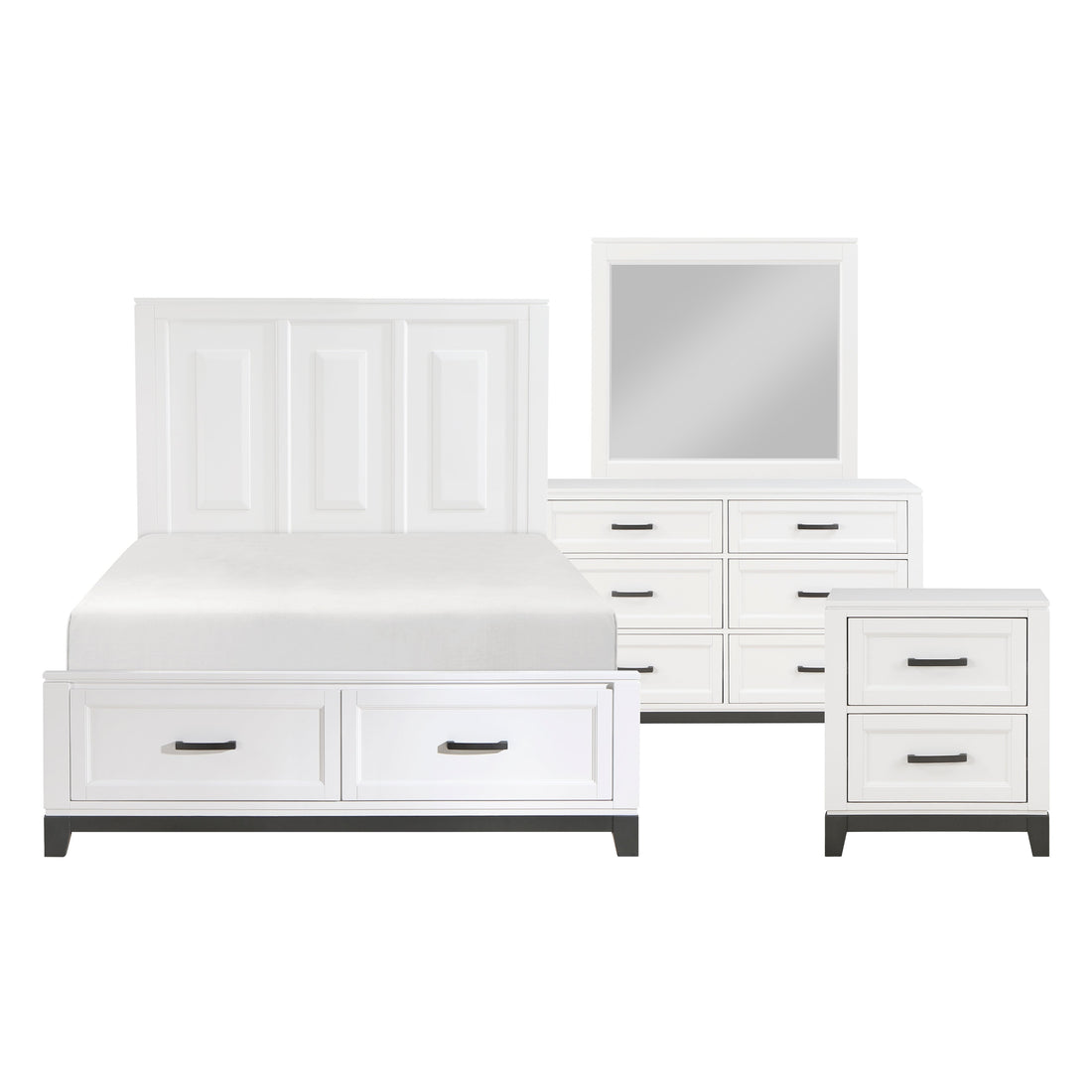 1450WH-1*4 4pc Set (QB+NS+DR+MR) - 1450WH-1*4 - Bien Home Furniture &amp; Electronics