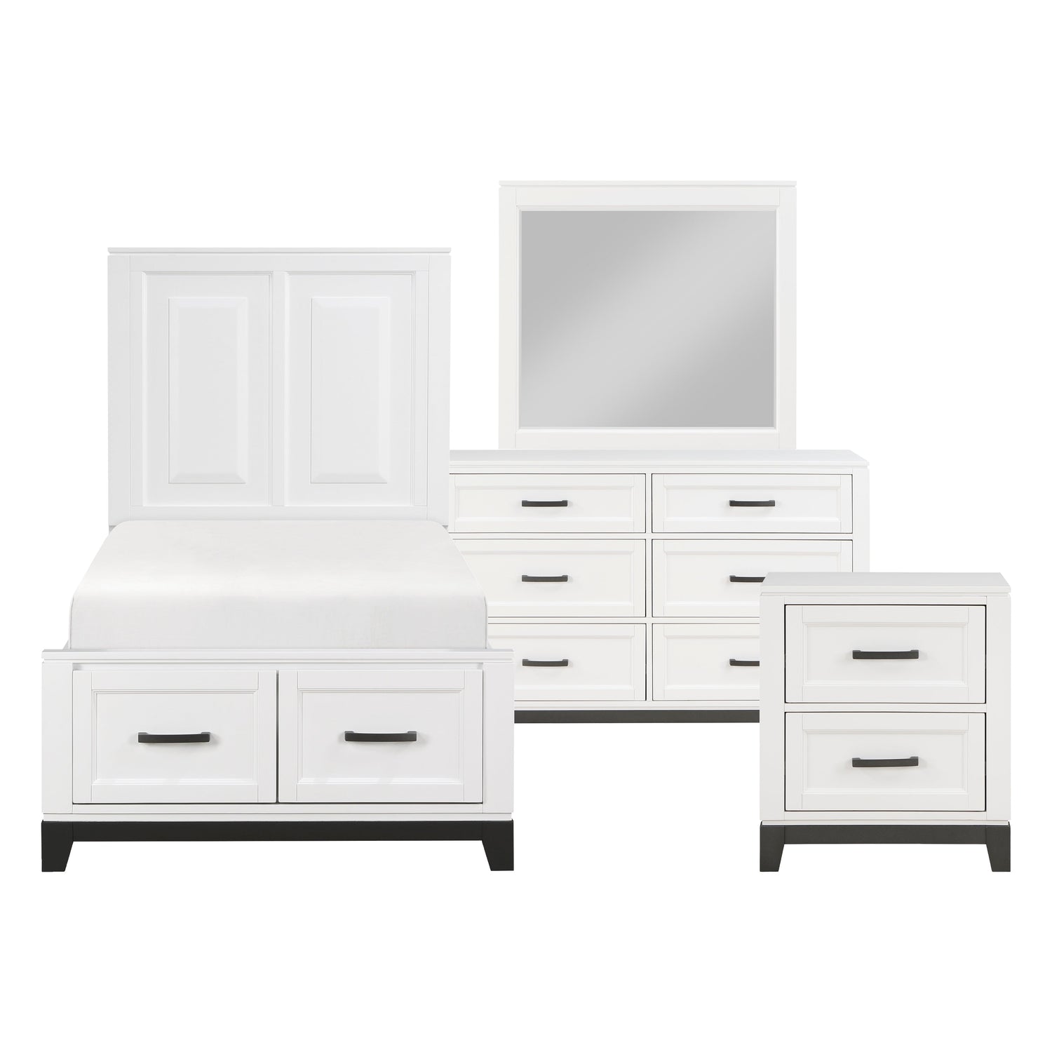 1450WHT-1*4 4pc Set (TB+NS+DR+MR) - 1450WHT-1*4 - Bien Home Furniture &amp; Electronics