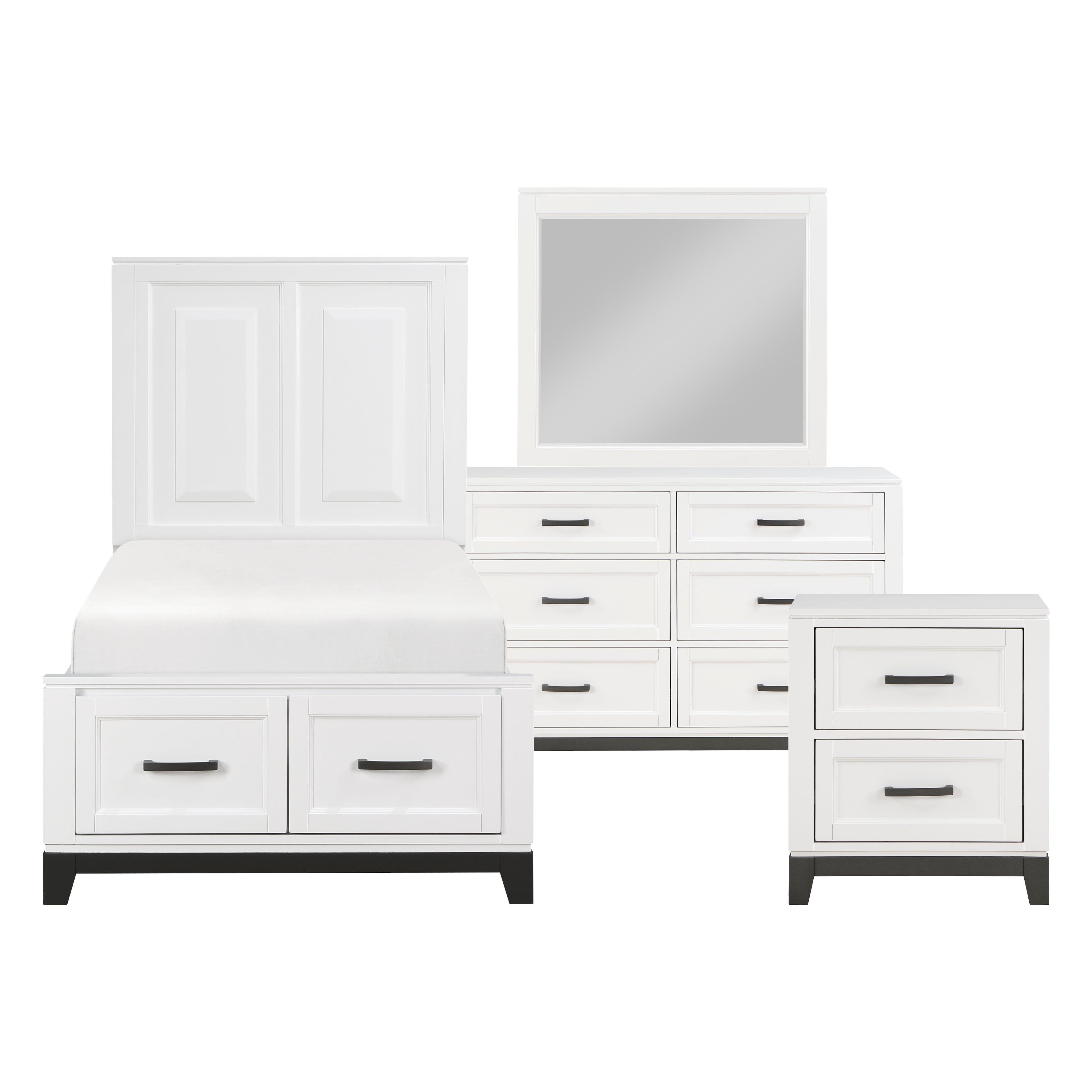 1450WHT-1*4 4pc Set (TB+NS+DR+MR) - 1450WHT-1*4 - Bien Home Furniture &amp; Electronics