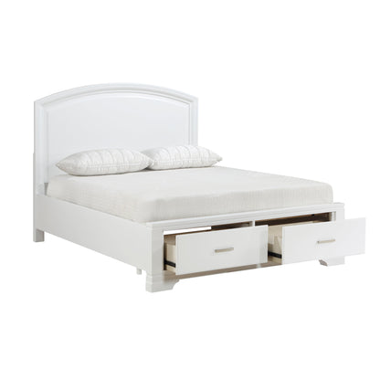 1520WH-1* (3) Queen Platform Bed with Footboard Storage - 1520WH-1* - Bien Home Furniture &amp; Electronics
