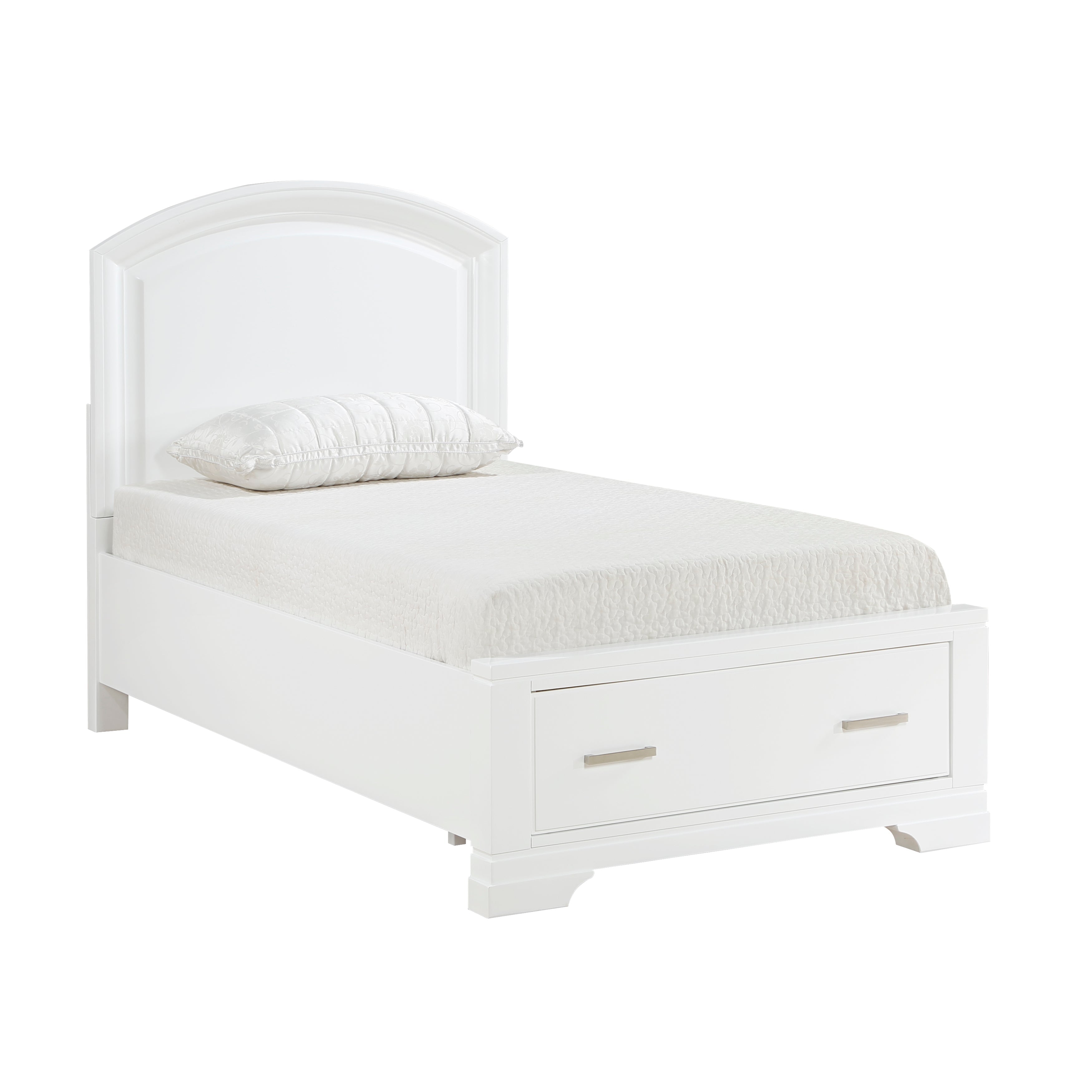 1520WHT-1* (3) Twin Platform Bed with Footboard Storage - 1520WHT-1* - Bien Home Furniture &amp; Electronics
