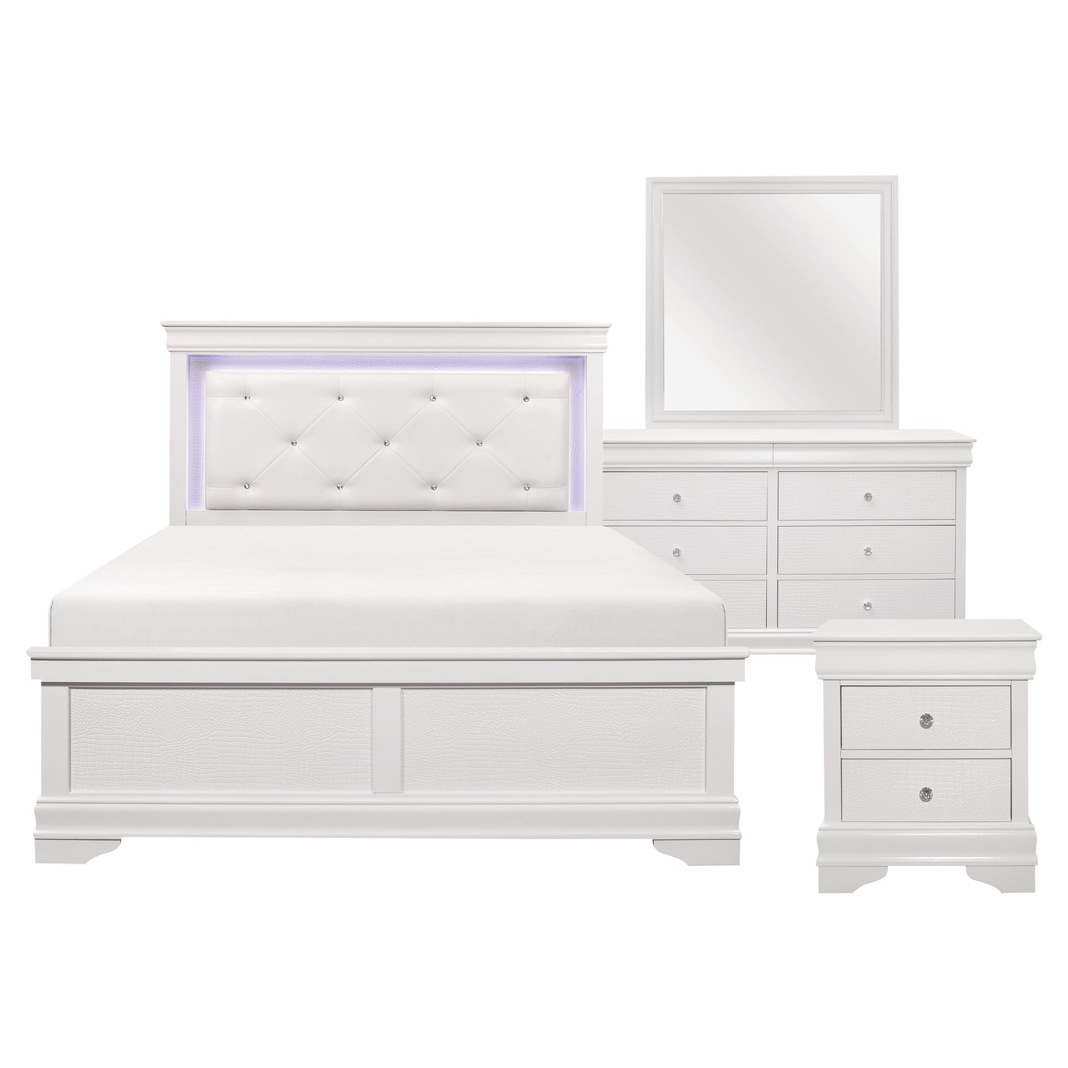 1556W-1*4 4pc Set (QB+NS+DR+MR) - 1556W-1*4 - Bien Home Furniture &amp; Electronics