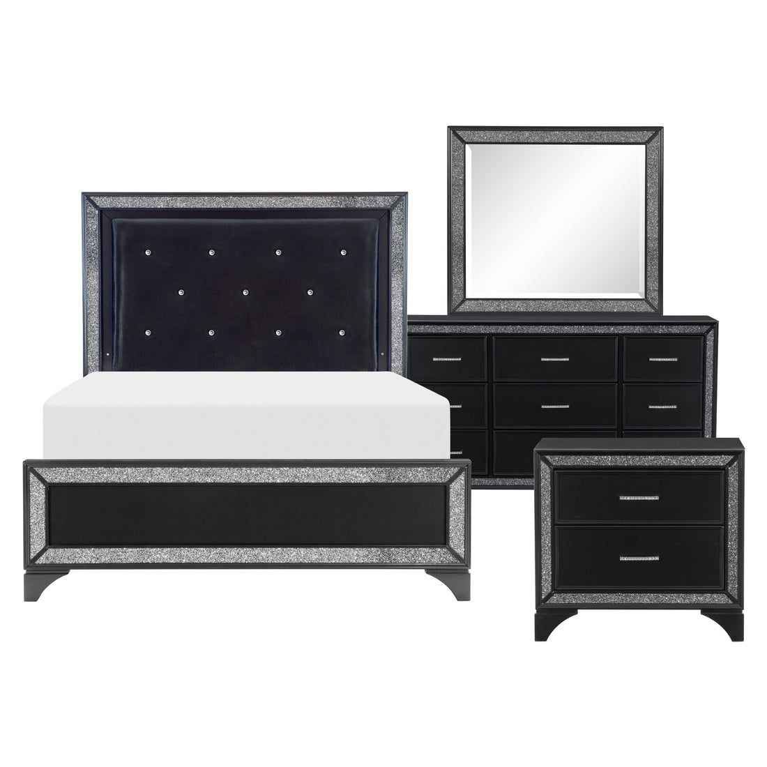 1572BK-1*4 4pc Set (QB+NS+DR+MR) - 1572BK-1*4 - Bien Home Furniture &amp; Electronics