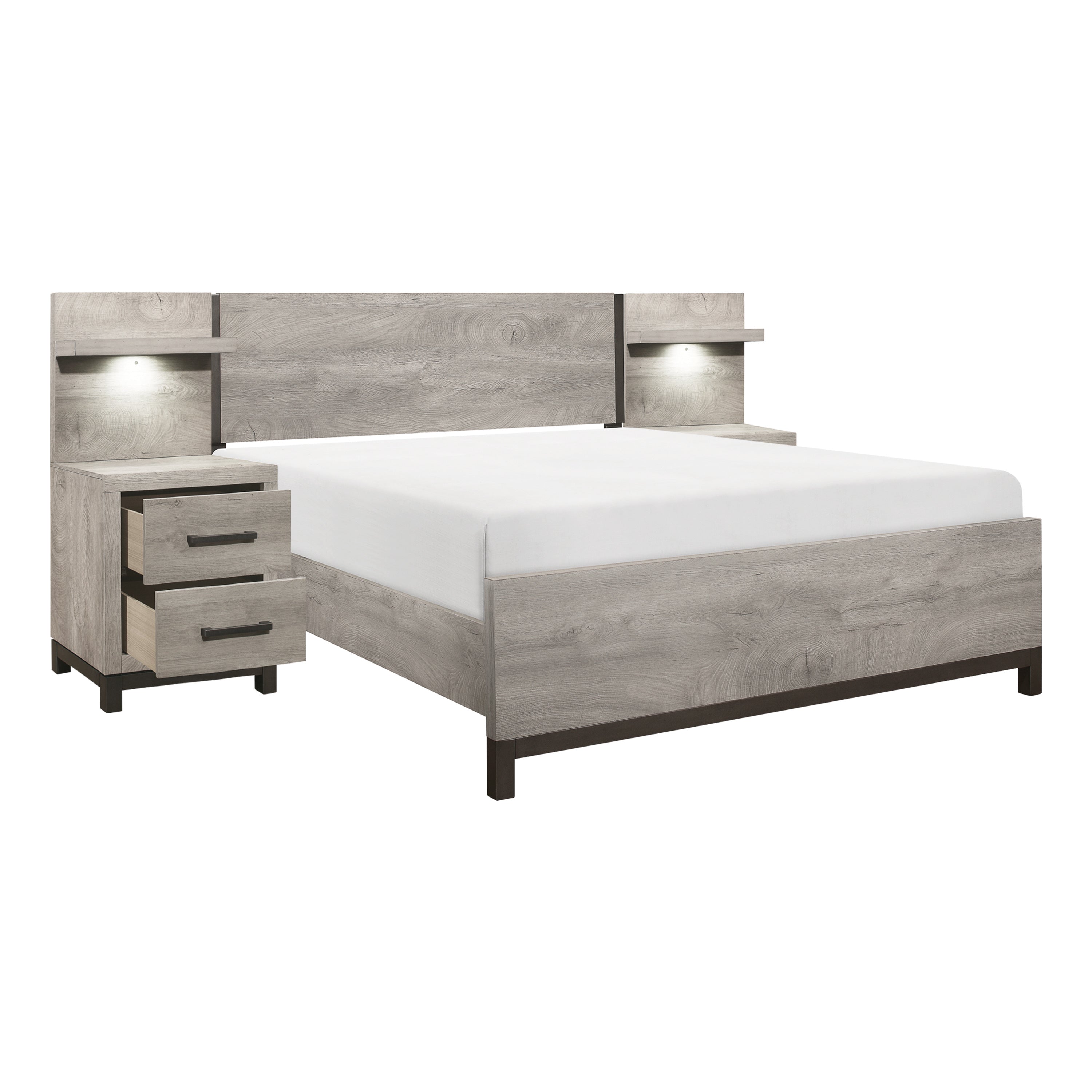 1577K-1EK*WB 5pc Set Eastern King Wall Bed (EK+2NS+2NS-P) - 1577K-1EK*WB - Bien Home Furniture &amp; Electronics