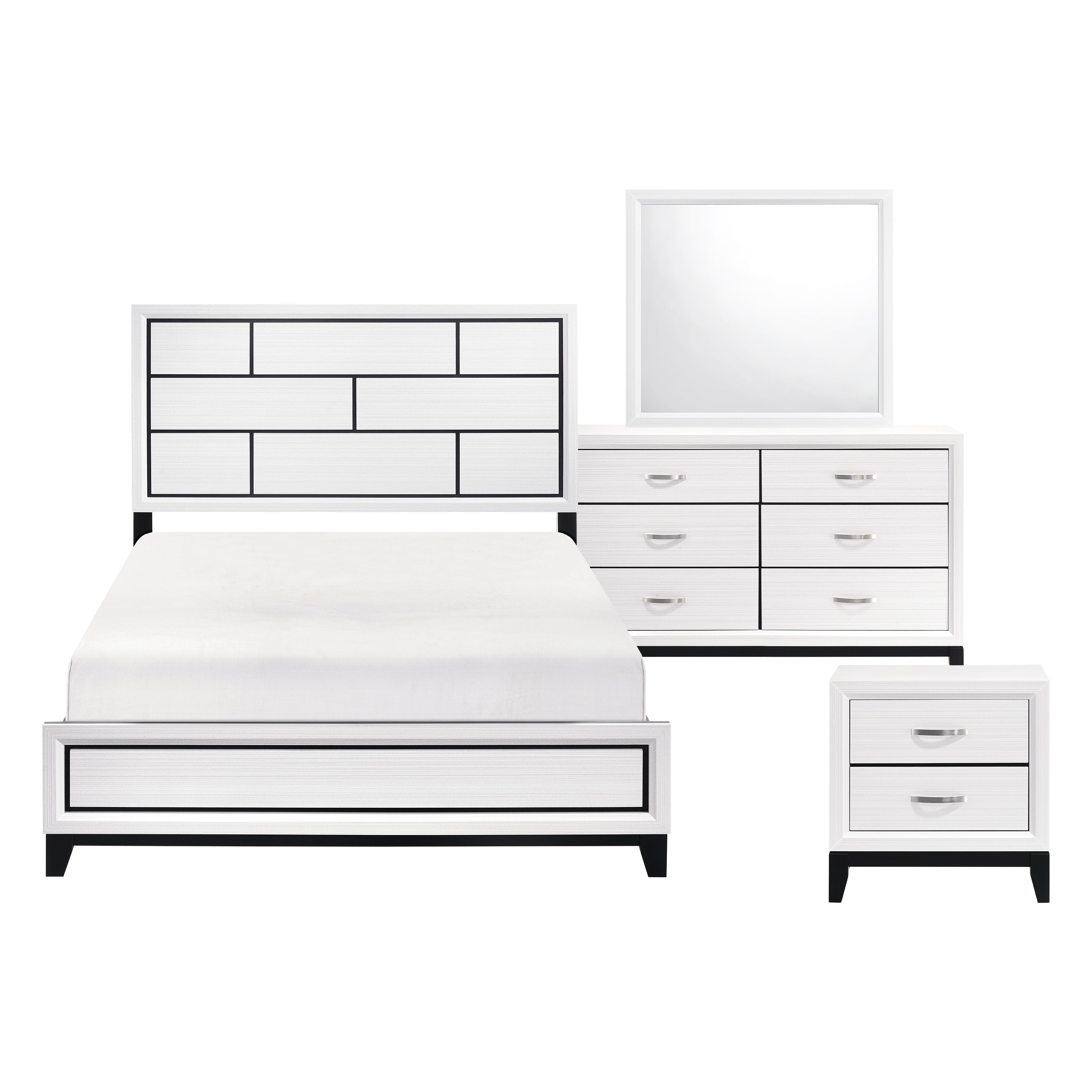 1645WH-1*4 4pc Set (QB+NS+DR+MR) - 1645WH-1*4 - Bien Home Furniture &amp; Electronics