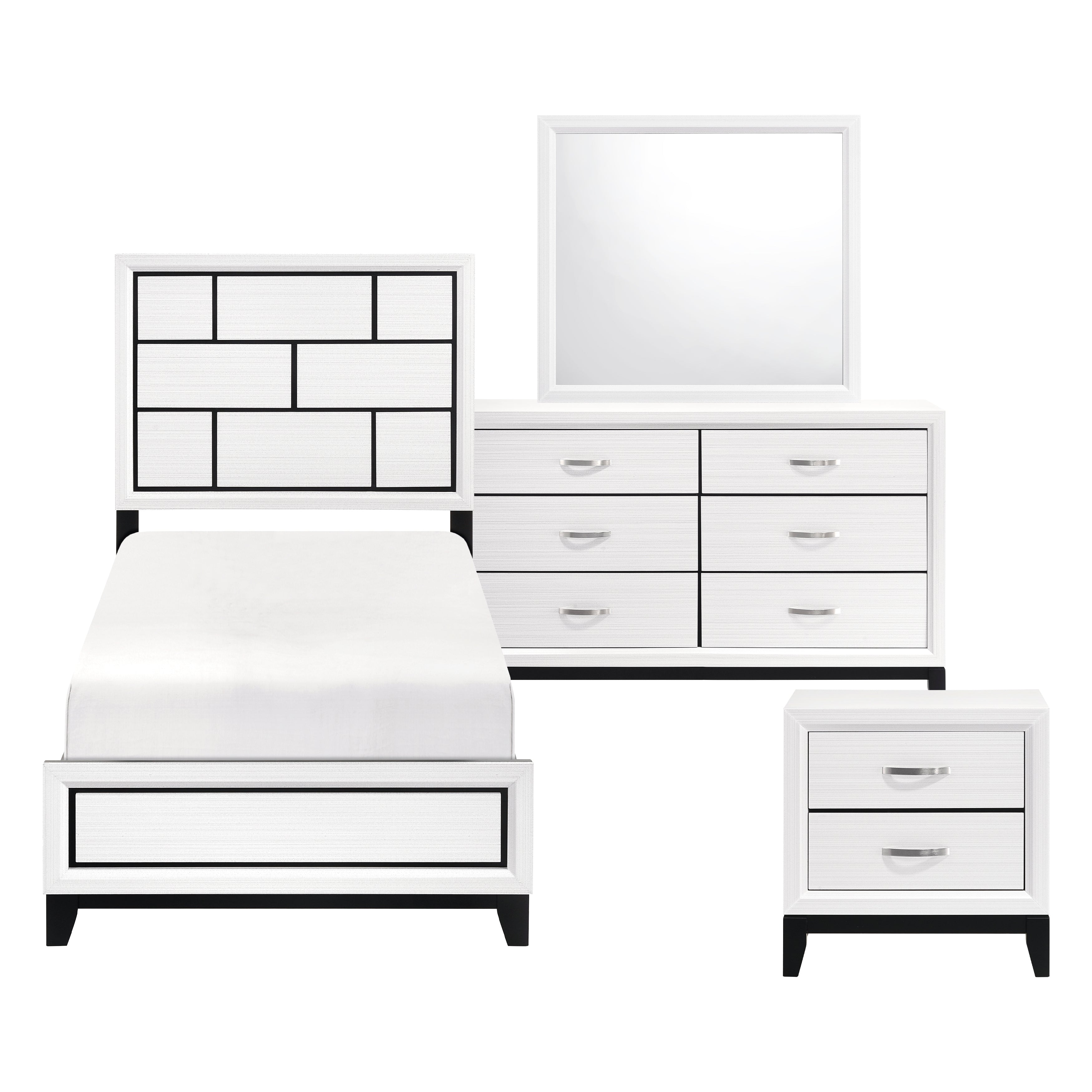 1645WHT-1*4 4pc Set (TB+NS+DR+MR) - 1645WHT-1*4 - Bien Home Furniture &amp; Electronics