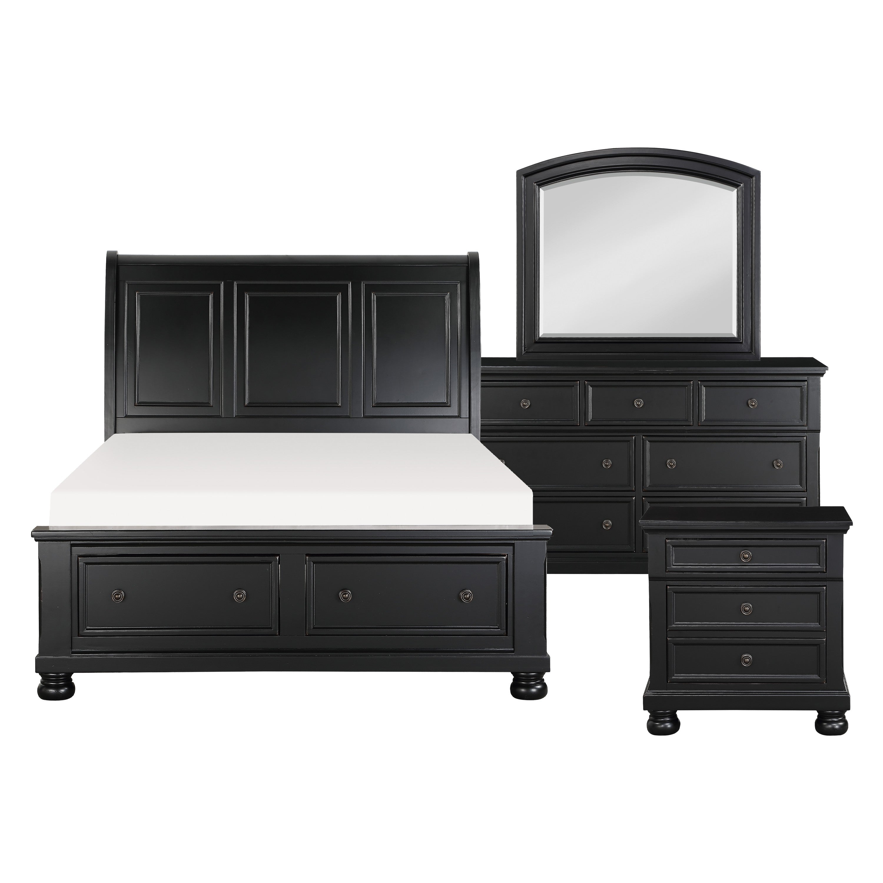 1714BK-1*4 4PC SET: 1QB,1NS,1DR,1MR - 1714BK-1*4 - Bien Home Furniture &amp; Electronics