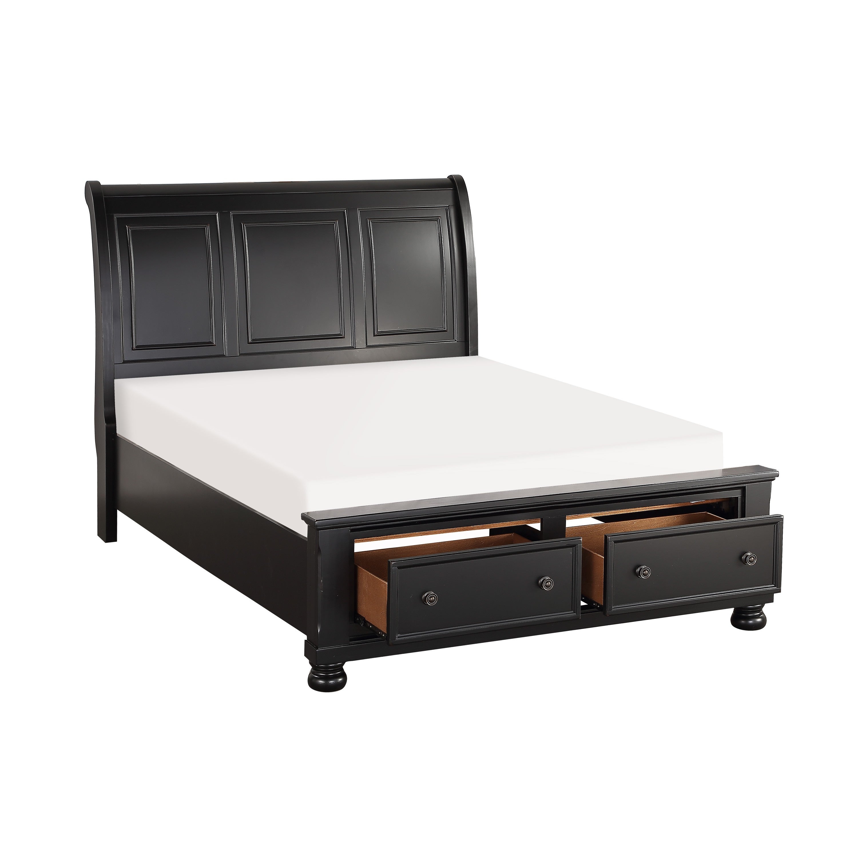 1714KBK-1EK* (3)Eastern King Sleigh Platform Bed with Footboard Storage - 1714KBK-1EK* - Bien Home Furniture &amp; Electronics