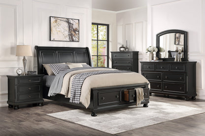 1714KBK-1EK* (3)Eastern King Sleigh Platform Bed with Footboard Storage - 1714KBK-1EK* - Bien Home Furniture &amp; Electronics