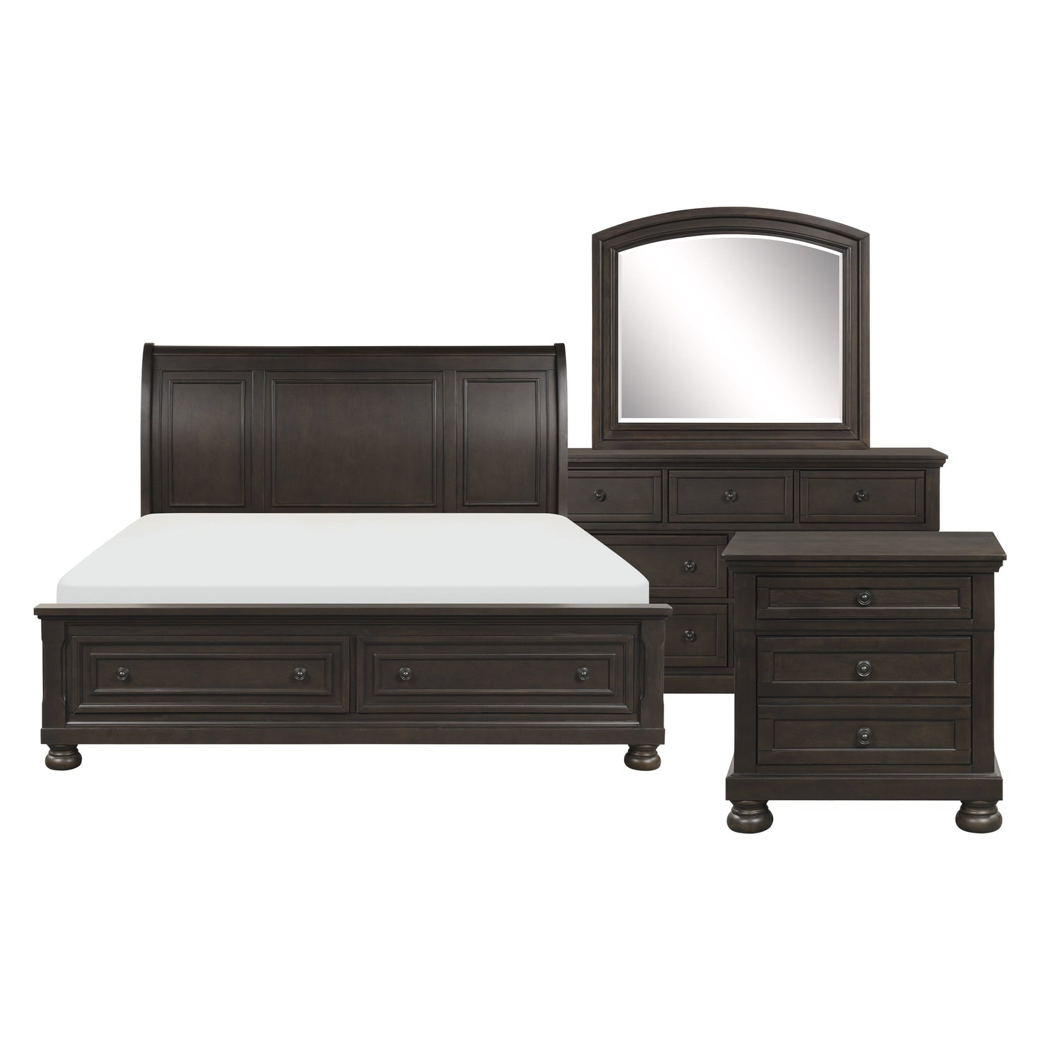 1718GY-1*4 4pc Set (QB+NS+DR+MR) - 1718GY-1*4 - Bien Home Furniture &amp; Electronics