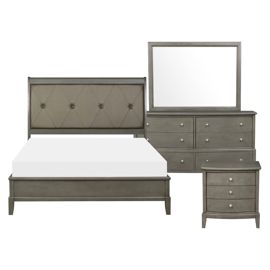 1730GY-1*4 4pc Set (QB+NS+DR+MR) - 1730GY-1*4 - Bien Home Furniture &amp; Electronics