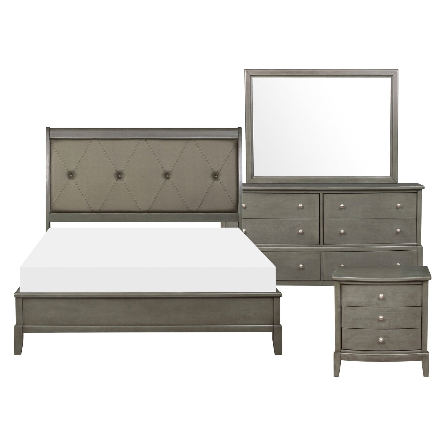1730GY-1*4 4pc Set (QB+NS+DR+MR) - 1730GY-1*4 - Bien Home Furniture &amp; Electronics