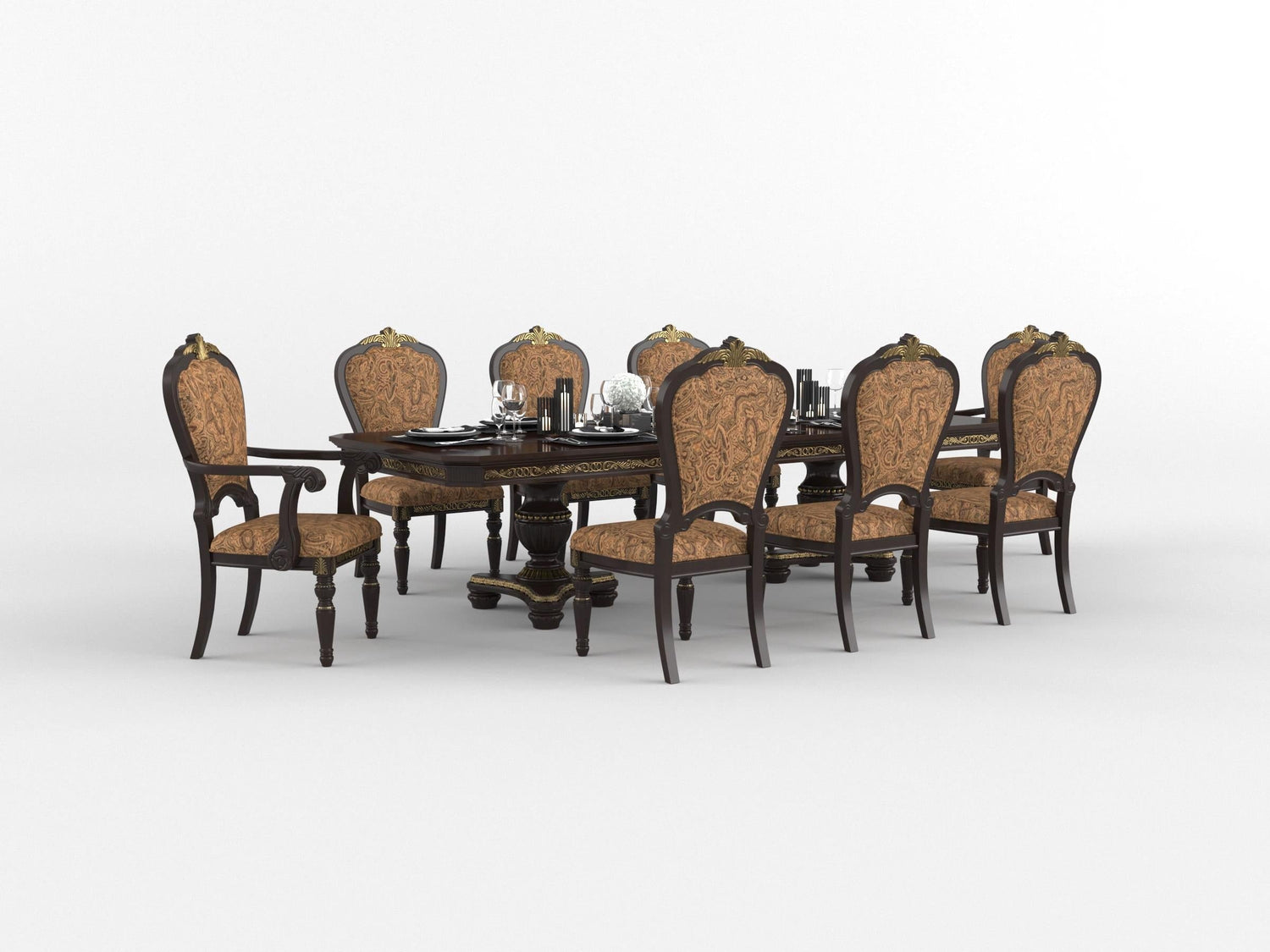 1808-112* (2)Double Pedestal Dining Table - 1808-112* - Bien Home Furniture &amp; Electronics