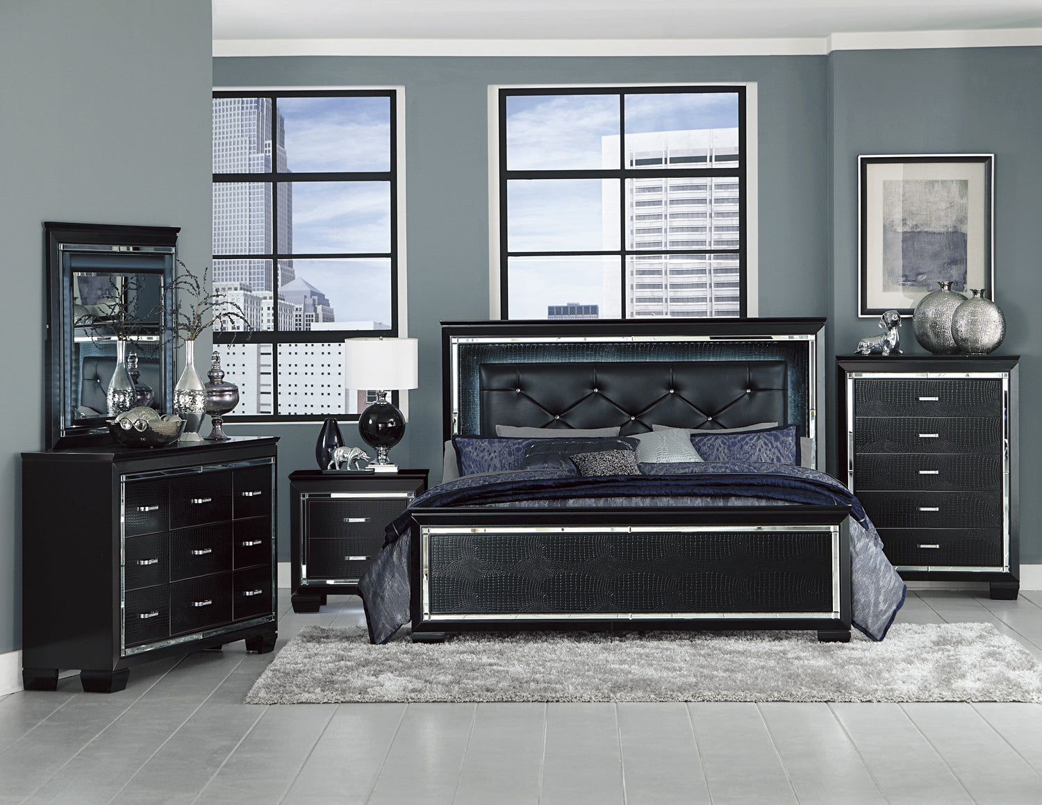 1916BK-1* (3)Queen Bed, LED Lighting - 1916BK-1* - Bien Home Furniture &amp; Electronics
