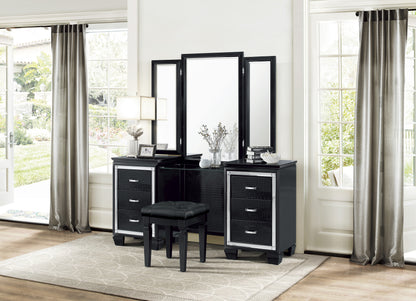 1916BK-14 Vanity Stool - 1916BK-14 - Bien Home Furniture &amp; Electronics