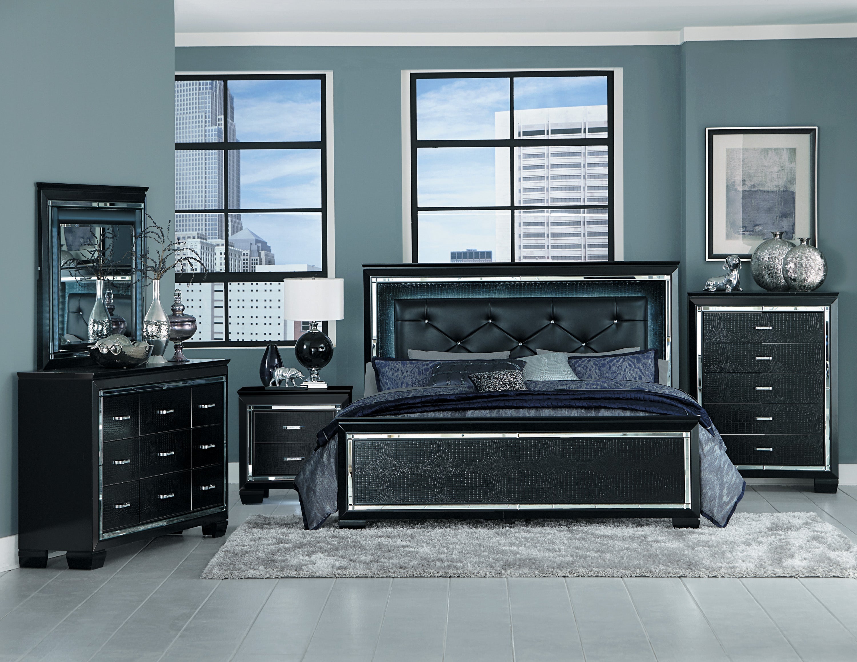 1916KBK-1EK* (3)Eastern King Bed, LED Lighting - 1916KBK-1EK* - Bien Home Furniture &amp; Electronics