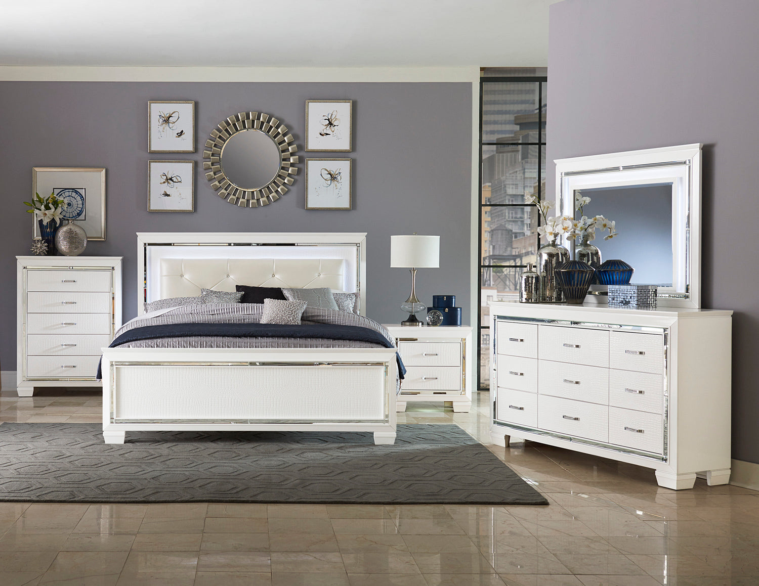 1916W-1* (3)Queen Bed, LED Lighting - 1916W-1* - Bien Home Furniture &amp; Electronics