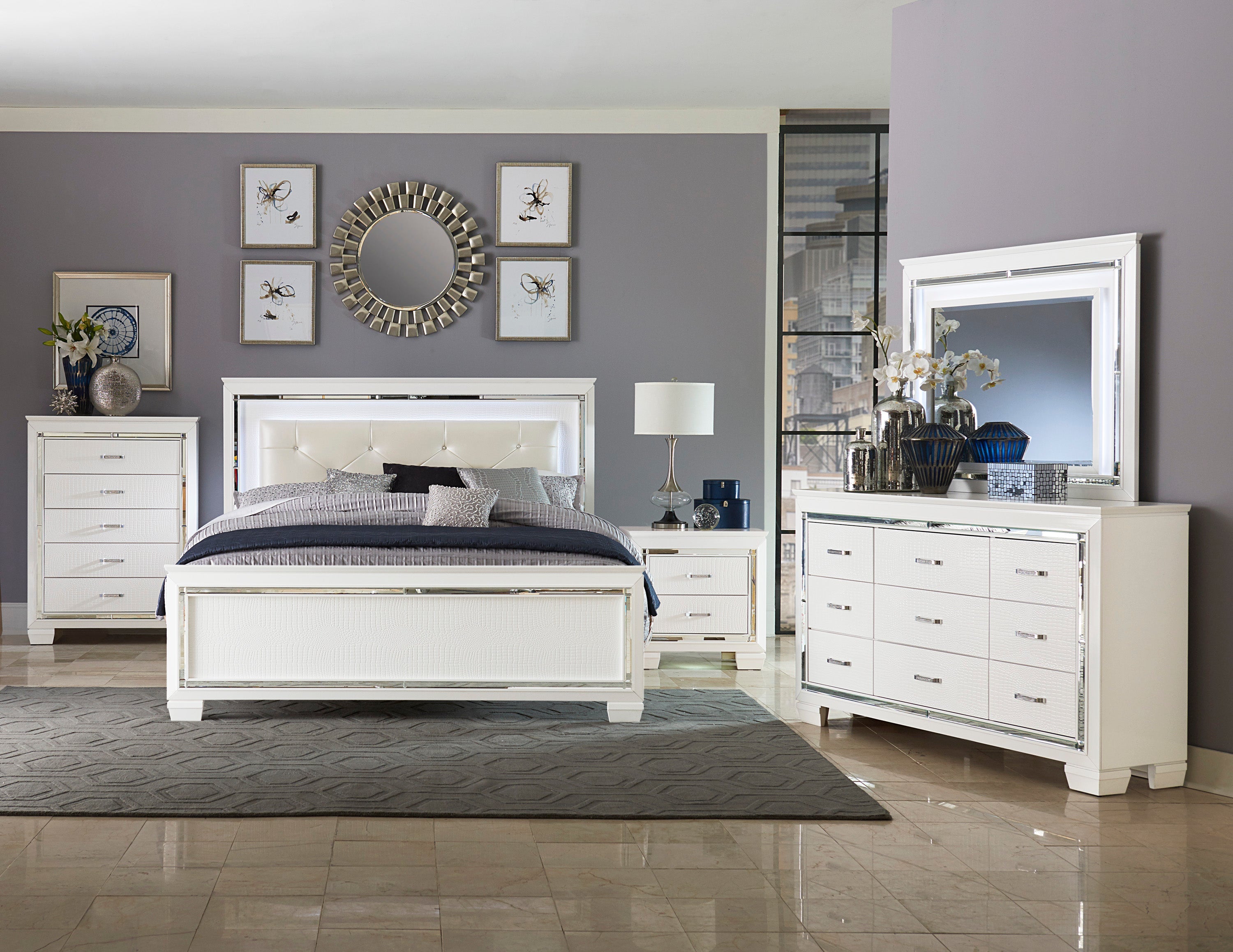 1916W-1* (3)Queen Bed, LED Lighting - 1916W-1* - Bien Home Furniture &amp; Electronics