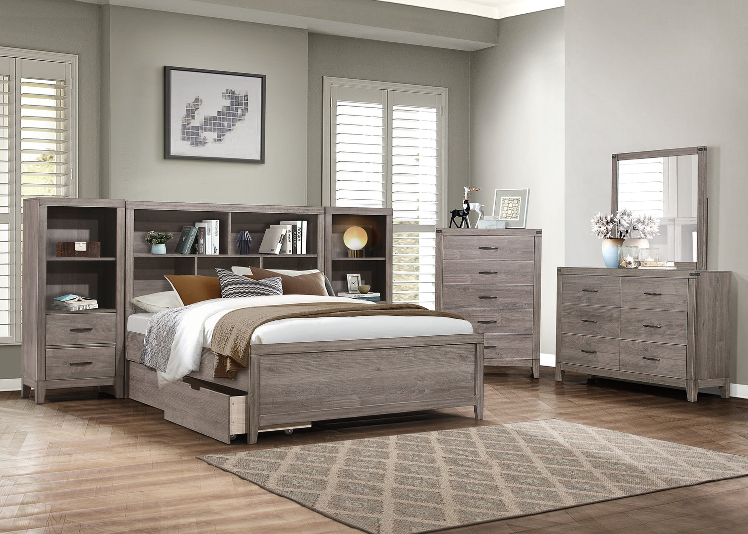 2042NBF*WBT 4pc Set Full Wall Bed with Toy Boxes (FB+2PNS+TFT) - 2042NBF*WBT - Bien Home Furniture &amp; Electronics