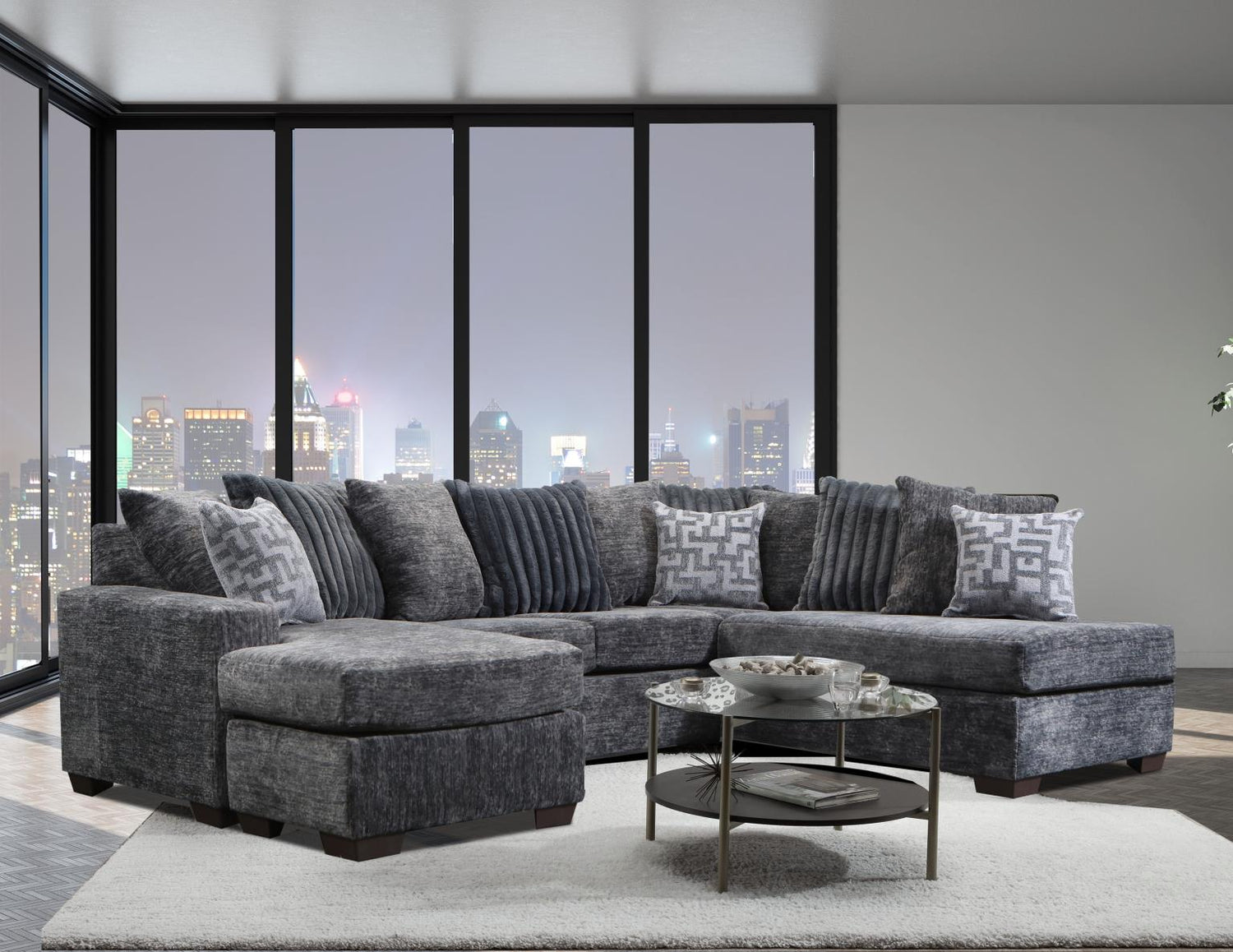 2875-07 CHARCOAL Sectional - 2875-07 GALATIC CHARCOAL - Bien Home Furniture &amp; Electronics