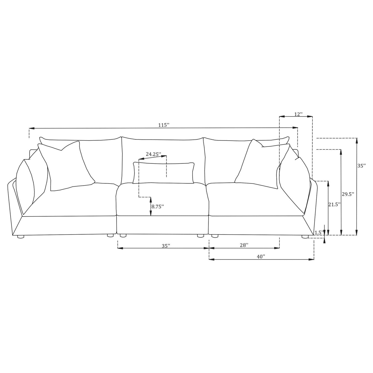 3 PC SECTIONAL - 551681-SETB - Bien Home Furniture &amp; Electronics
