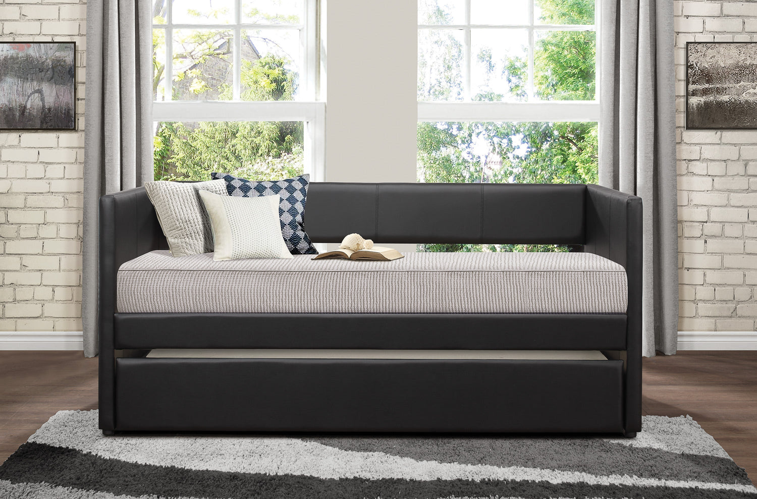 4949BK* (2) Daybed with Trundle - 4949BK* - Bien Home Furniture &amp; Electronics