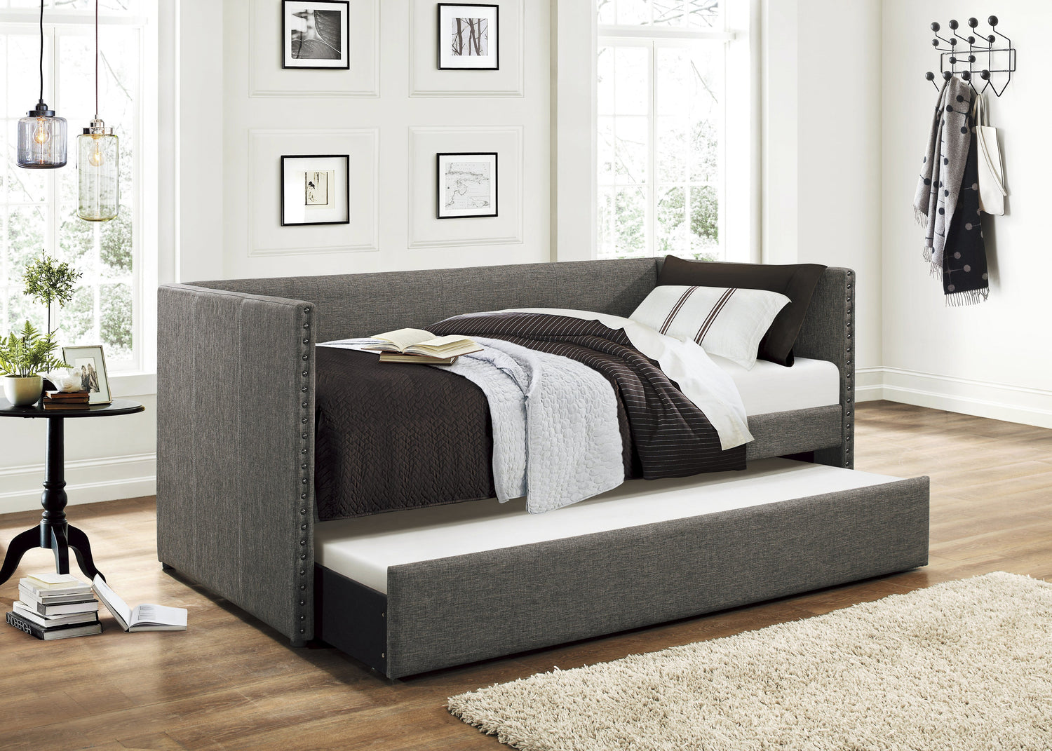 4969GY* (2) Daybed with Trundle - 4969GY* - Bien Home Furniture &amp; Electronics