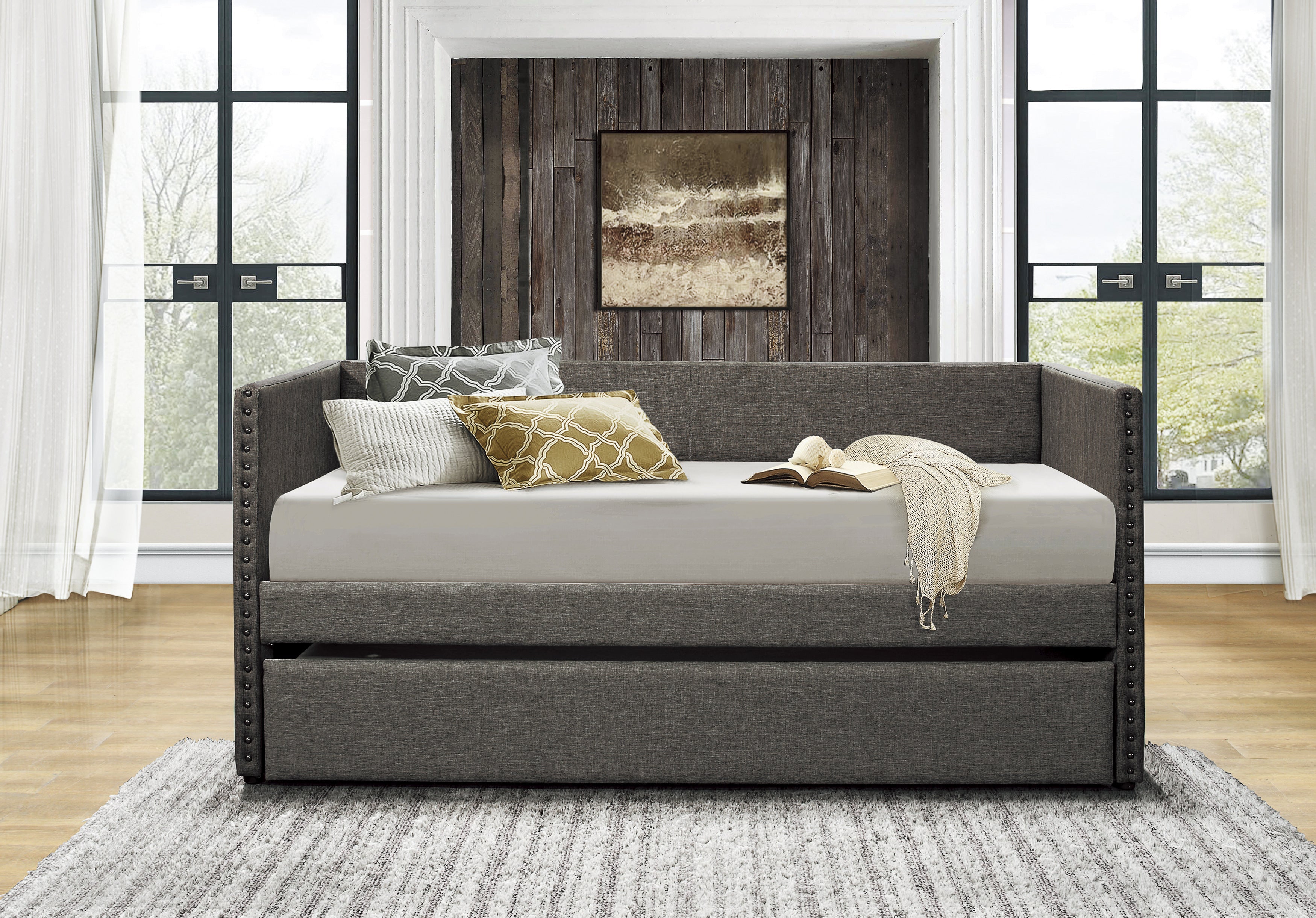 4969GY* (2) Daybed with Trundle - 4969GY* - Bien Home Furniture &amp; Electronics