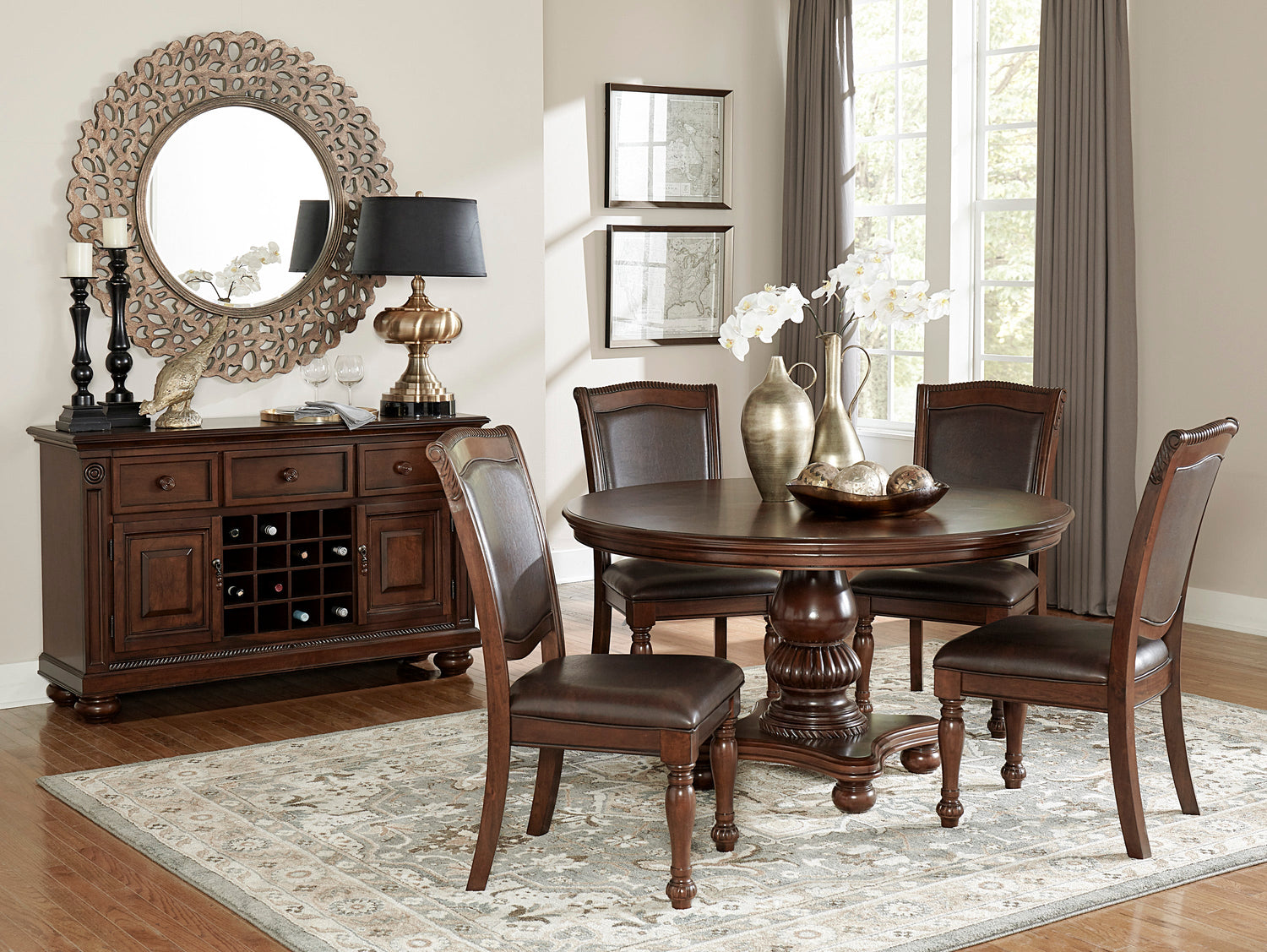 5473-54* (2)Round Dining Table - 5473-54* - Bien Home Furniture &amp; Electronics