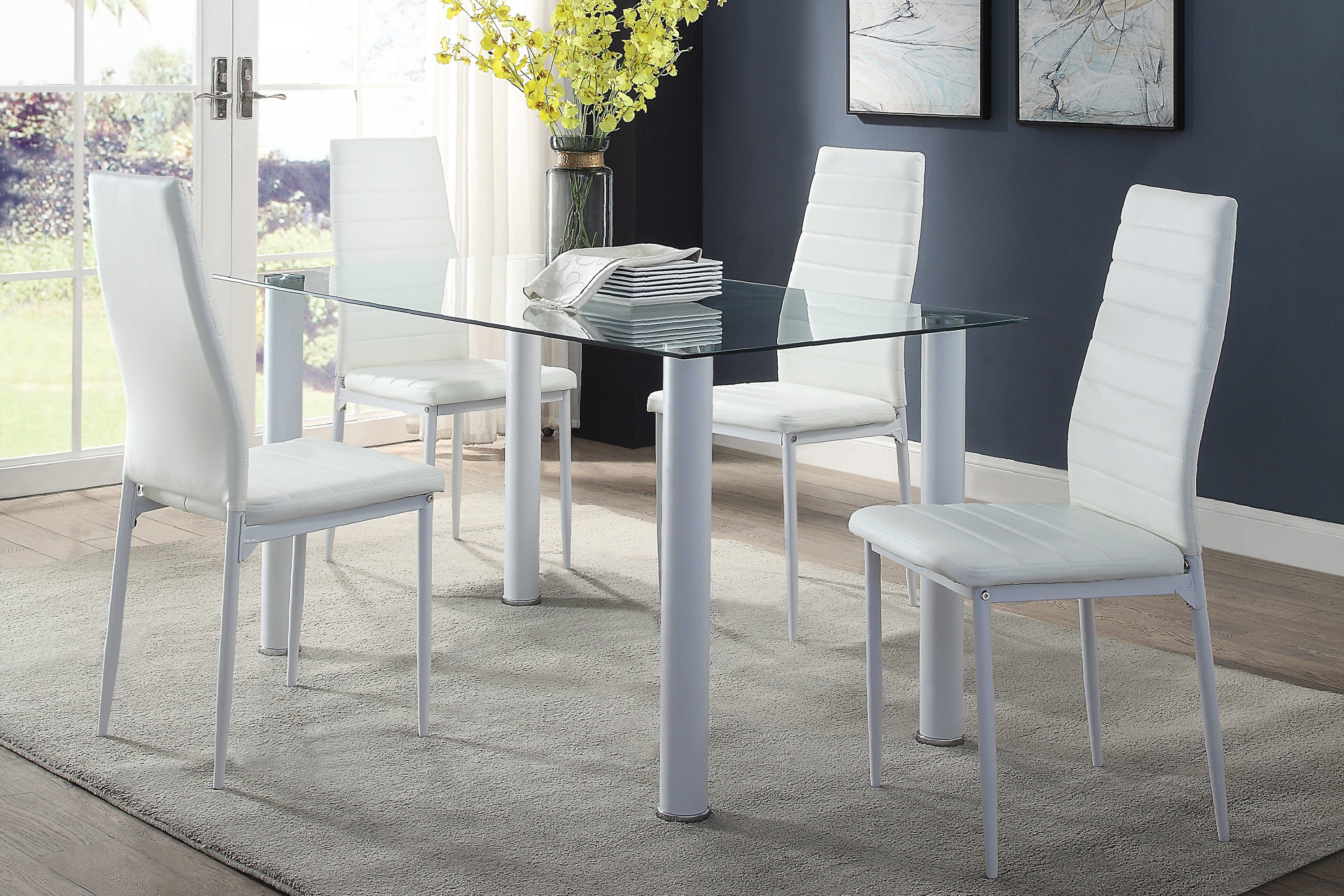 5538W* (2)Dining Table, Glass Top - 5538W* - Bien Home Furniture &amp; Electronics