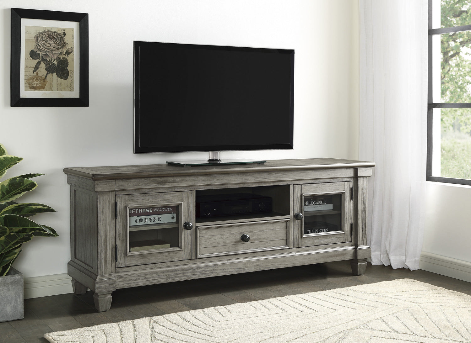 56270GY-64T TV Stand - 56270GY-64T - Bien Home Furniture &amp; Electronics