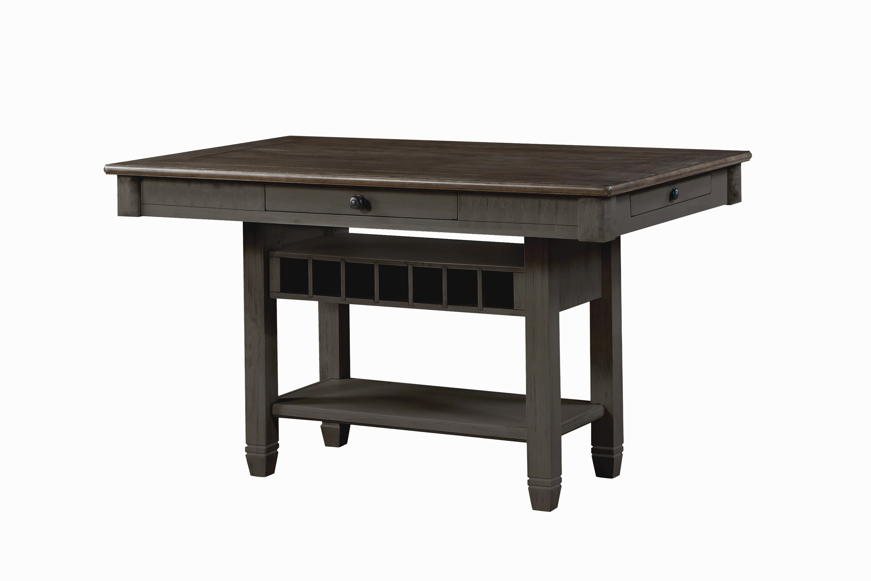 5627NBK-36 (1/2)COUNTER HEIGHT TABLE TOP WITH 4 DRAWERS, OAK VENEER, BLACK FINISH - 5627NBK-36 - Bien Home Furniture &amp; Electronics