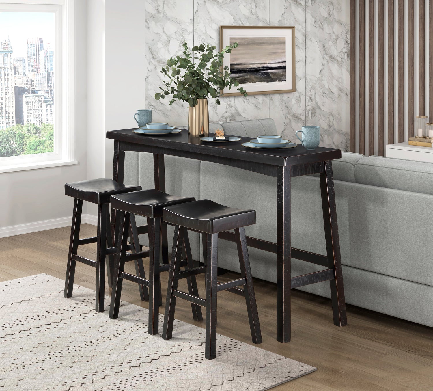 5687BLK-424P 4-Piece Pack Pub Height Set - 5687BLK-424P - Bien Home Furniture &amp; Electronics