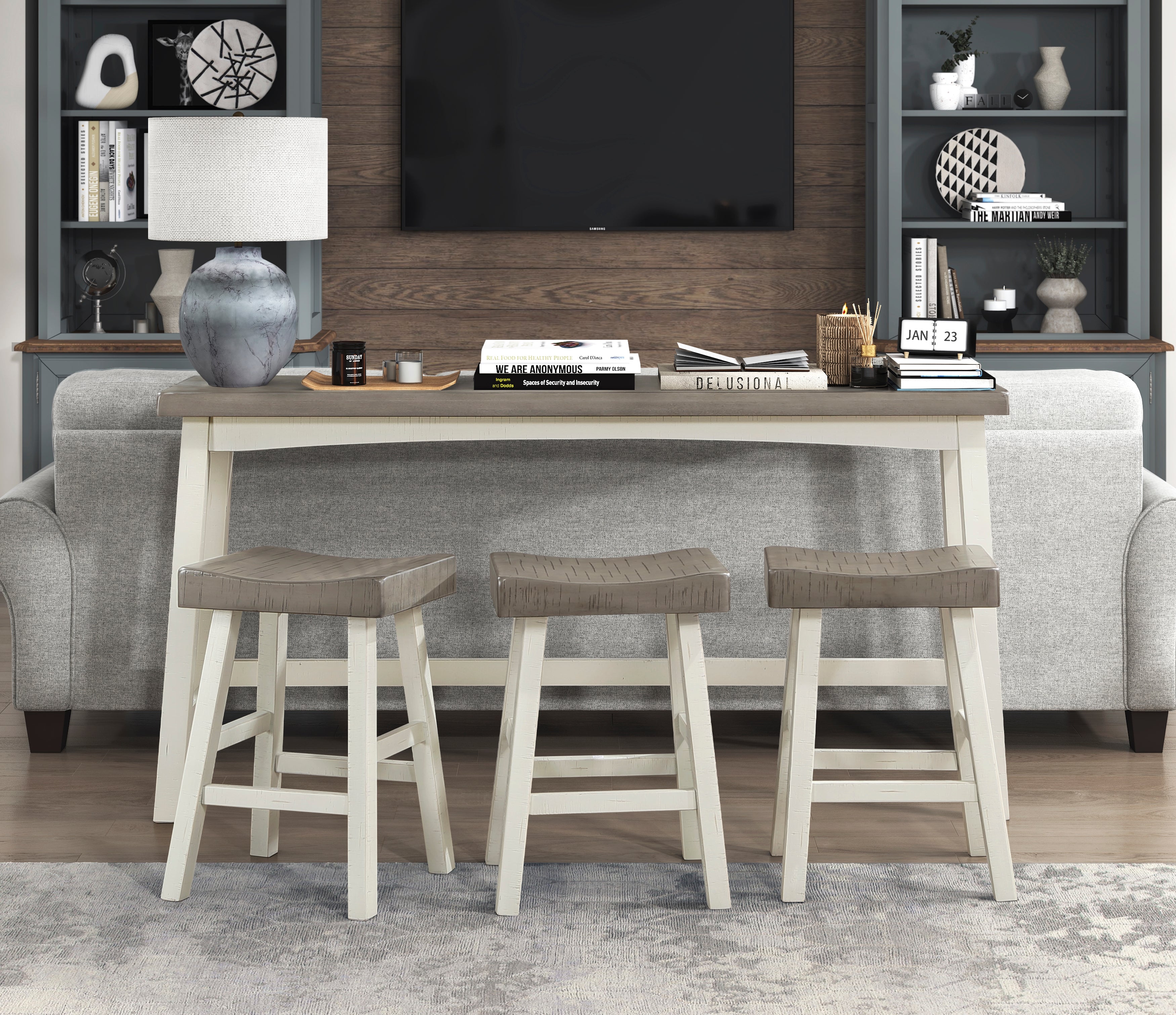 5687WTT-364P 4-Piece Pack Counter Height Set - 5687WTT-364P - Bien Home Furniture &amp; Electronics