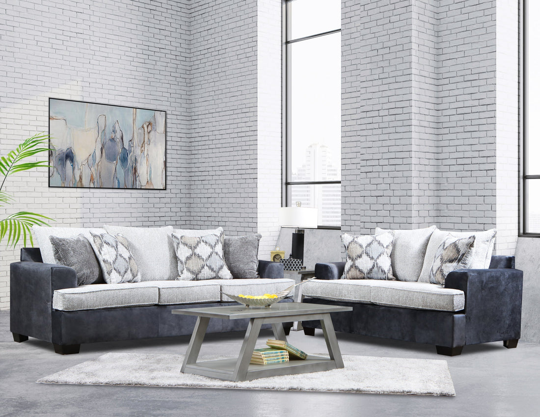7400 - Charcoal Sofa &amp; Loveseat Set - 7400 Charcoal - Bien Home Furniture &amp; Electronics