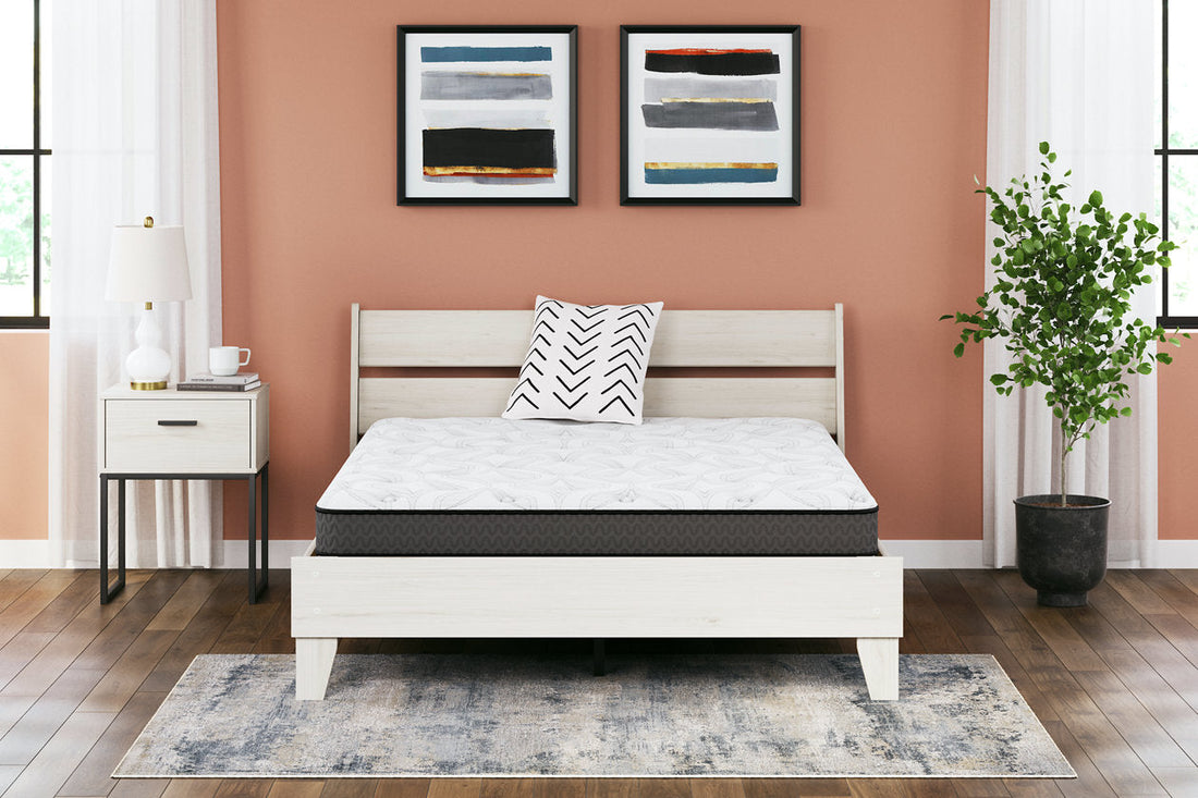 8 Inch Bonnell Hybrid White Queen Mattress - M58731 - Bien Home Furniture &amp; Electronics
