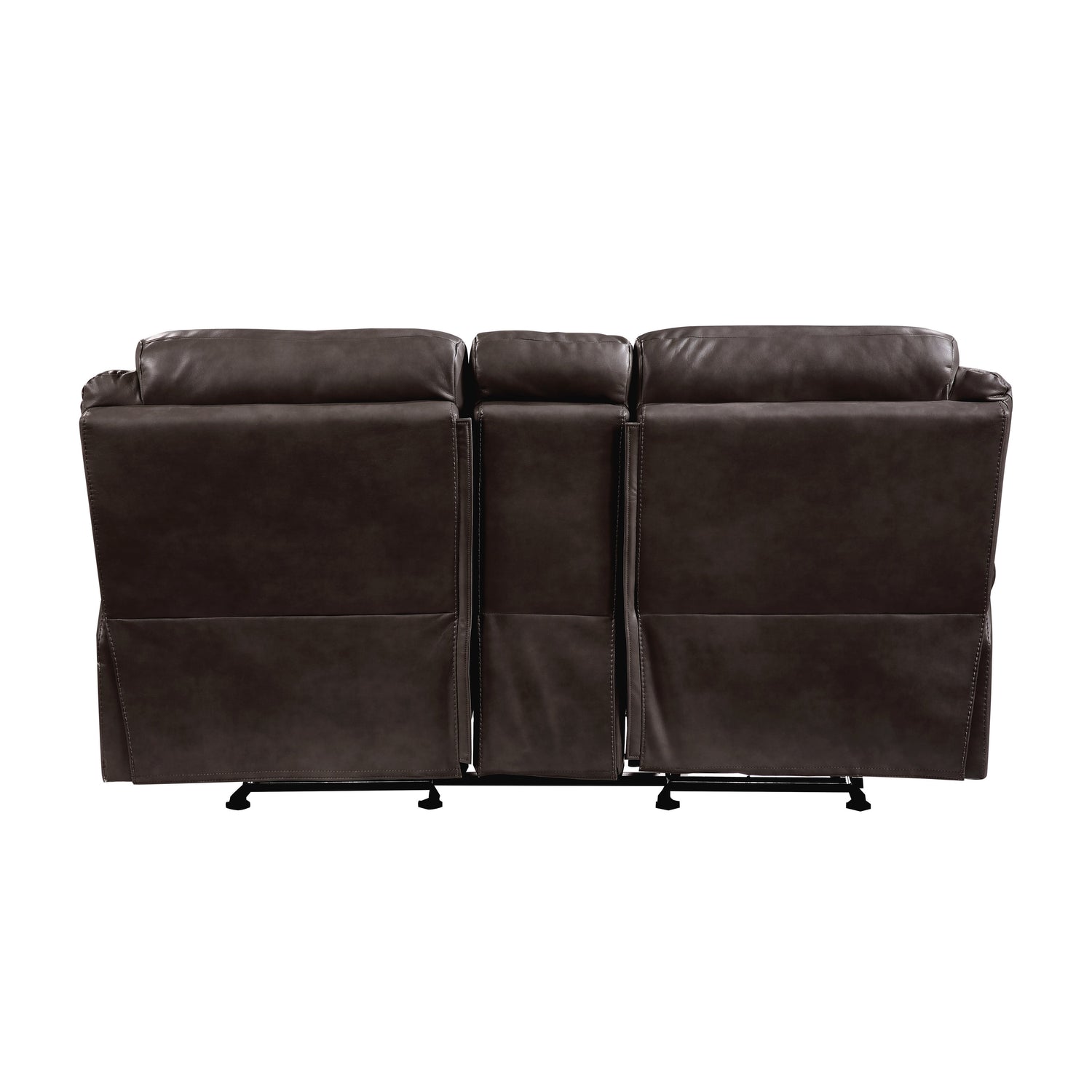 8206BRW-2 Double Glider Reclining Loveseat with Center Console, Receptacles and USB Ports - 8206BRW-2 - Bien Home Furniture &amp; Electronics