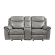 8206GRY-2 Double Glider Reclining Loveseat with Center Console, Receptacles and USB Ports - 8206GRY-2 - Bien Home Furniture & Electronics