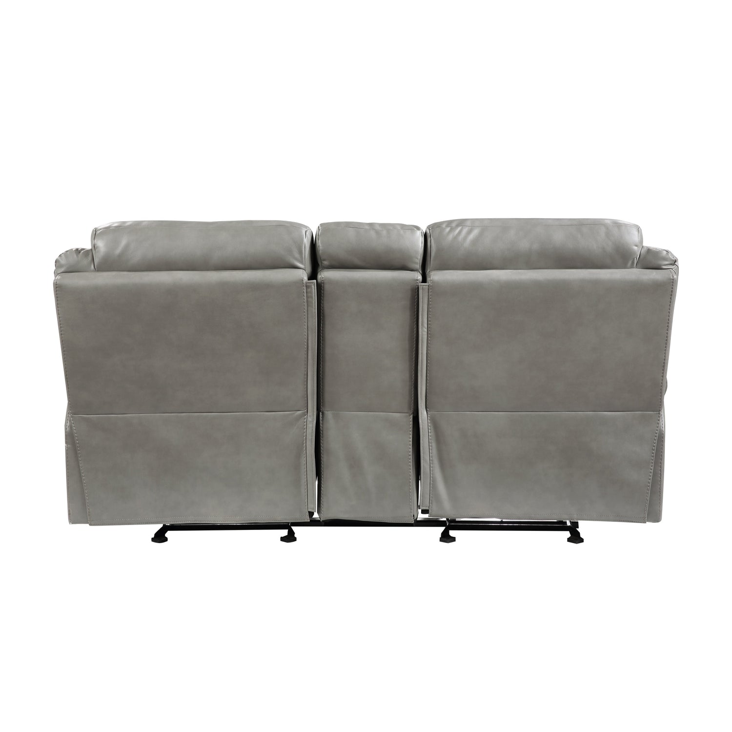 8206GRY-2 Double Glider Reclining Loveseat with Center Console, Receptacles and USB Ports - 8206GRY-2 - Bien Home Furniture &amp; Electronics