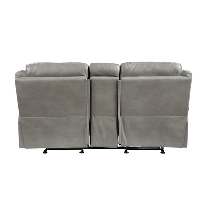 8206GRY-2 Double Glider Reclining Loveseat with Center Console, Receptacles and USB Ports - 8206GRY-2 - Bien Home Furniture &amp; Electronics