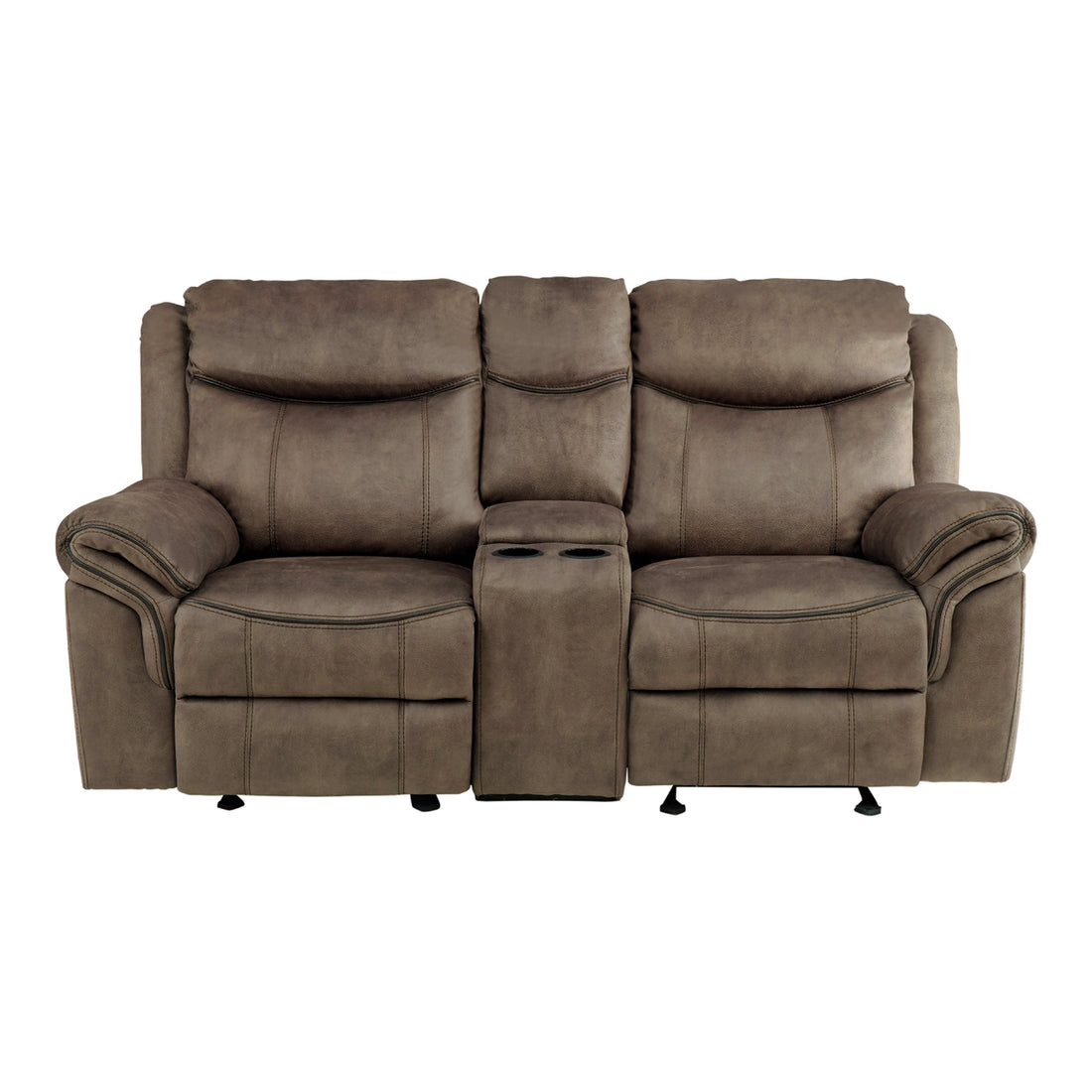 8206NF-2 Double Glider Reclining Loveseat with Center Console, Receptacles and USB Ports - 8206NF-2 - Bien Home Furniture & Electronics