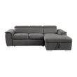 8228GY* (2)2-Piece Sectional with Adjustable Headrests, Pull-out Bed and Right Chaise with Hidden Storage - 8228GY* - Bien Home Furniture & Electronics