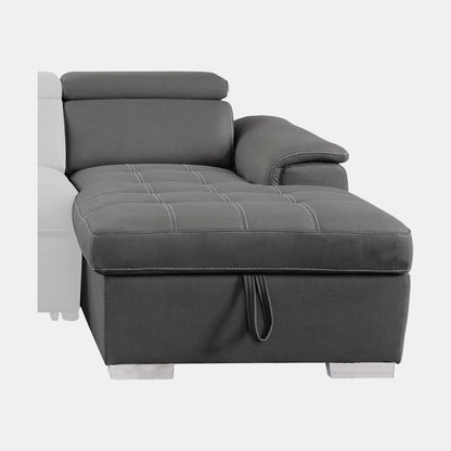 8228GY* (2)2-Piece Sectional with Adjustable Headrests, Pull-out Bed and Right Chaise with Hidden Storage - 8228GY* - Bien Home Furniture &amp; Electronics