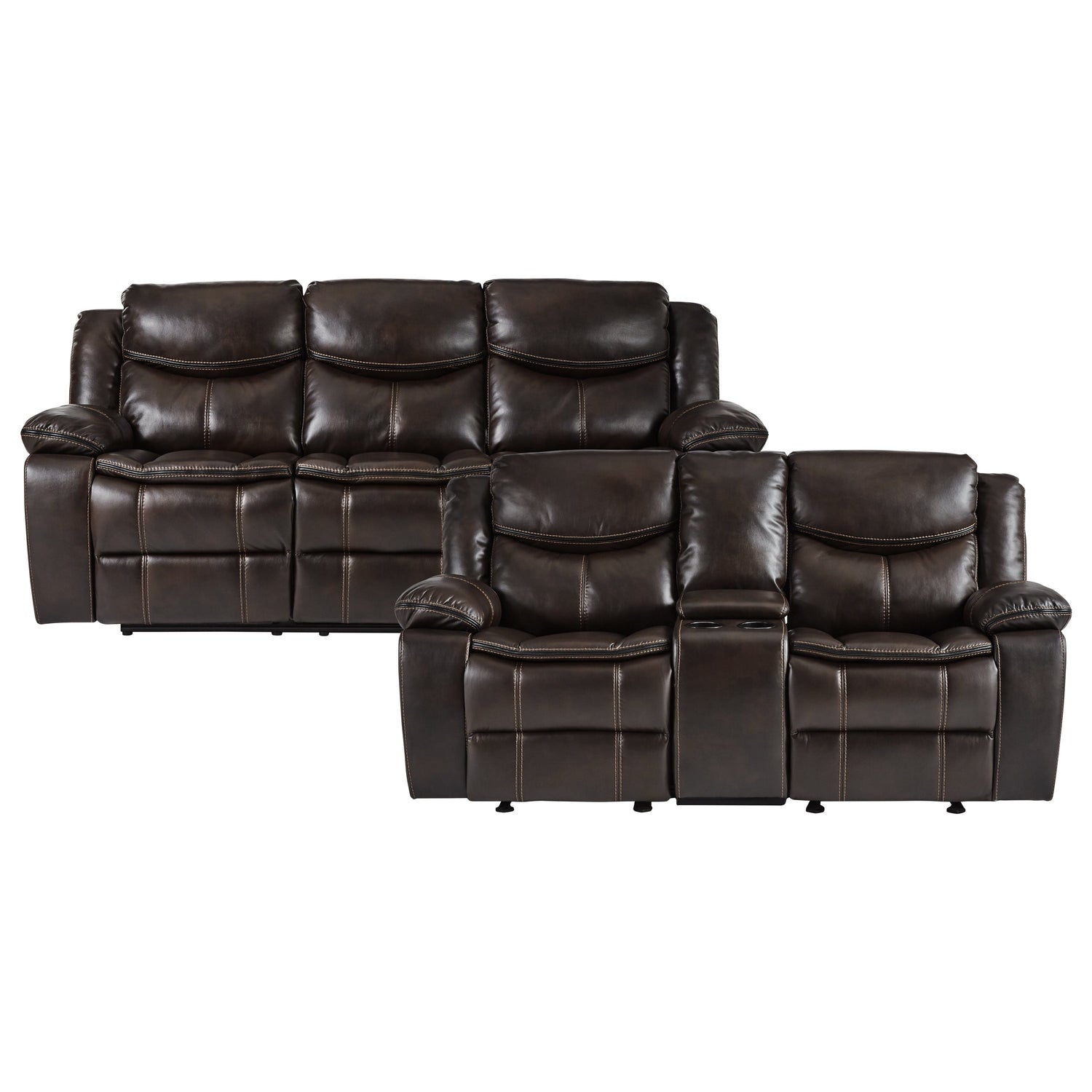 8230BRW*2 2pc Set: Sofa, Love - 8230BRW*2 - Bien Home Furniture &amp; Electronics