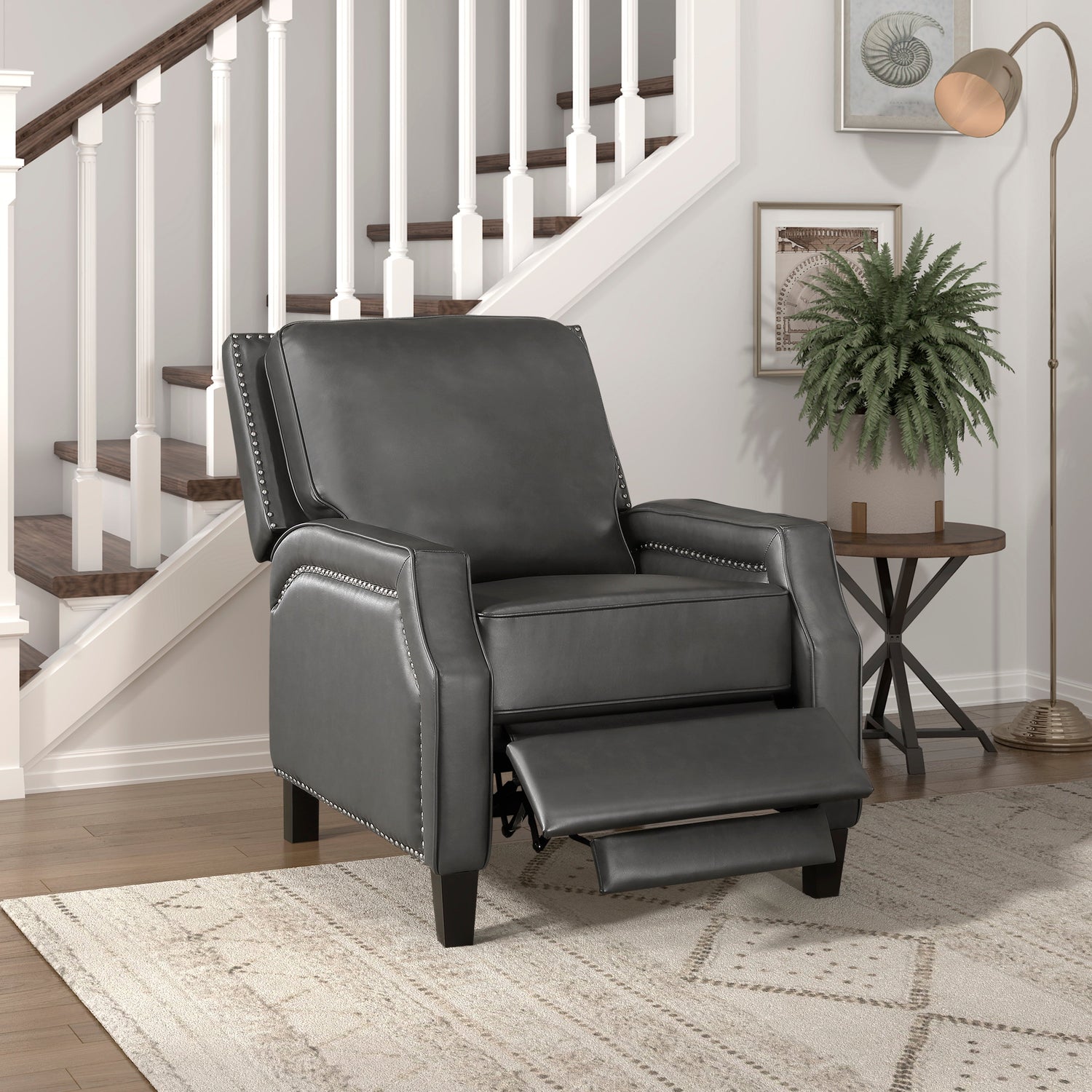 8504GRY-1 Push Back Reclining Chair - 8504GRY-1 - Bien Home Furniture &amp; Electronics