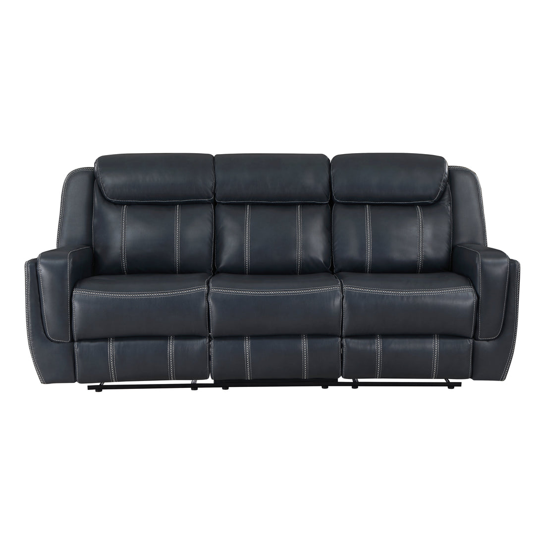 8516BU-3 Double Reclining Sofa with Center Drop-Down Cup Holders, Magazine bag, Receptacles and USB Ports - 8516BU-3 - Bien Home Furniture &amp; Electronics